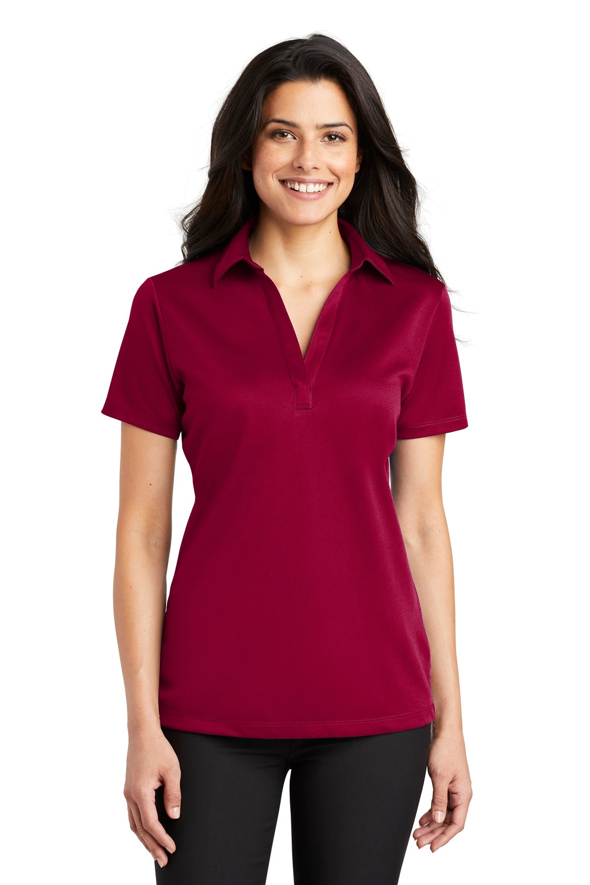 Port Authority Women's Silk Touch Performance Polo - Red