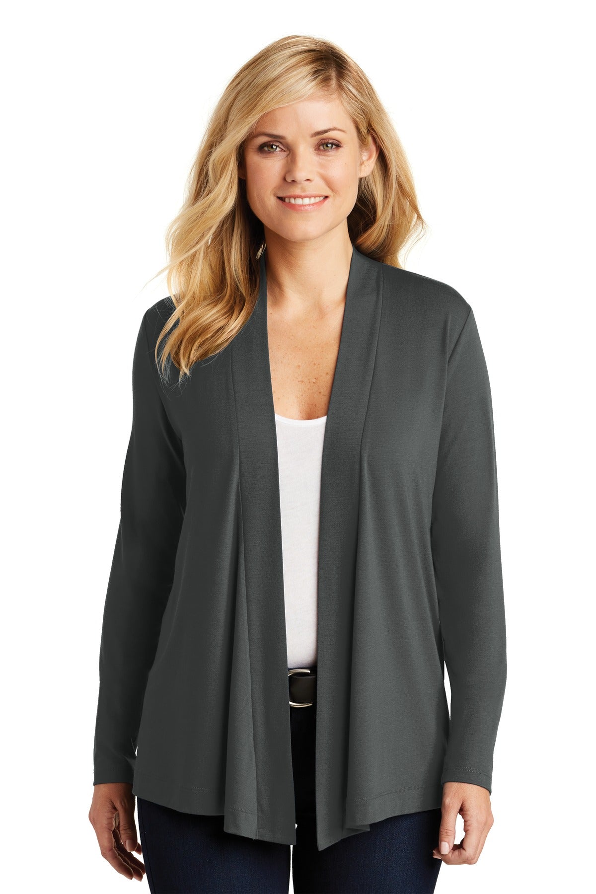 Port Authority Women's Concept Open Cardigan - Grey Smoke