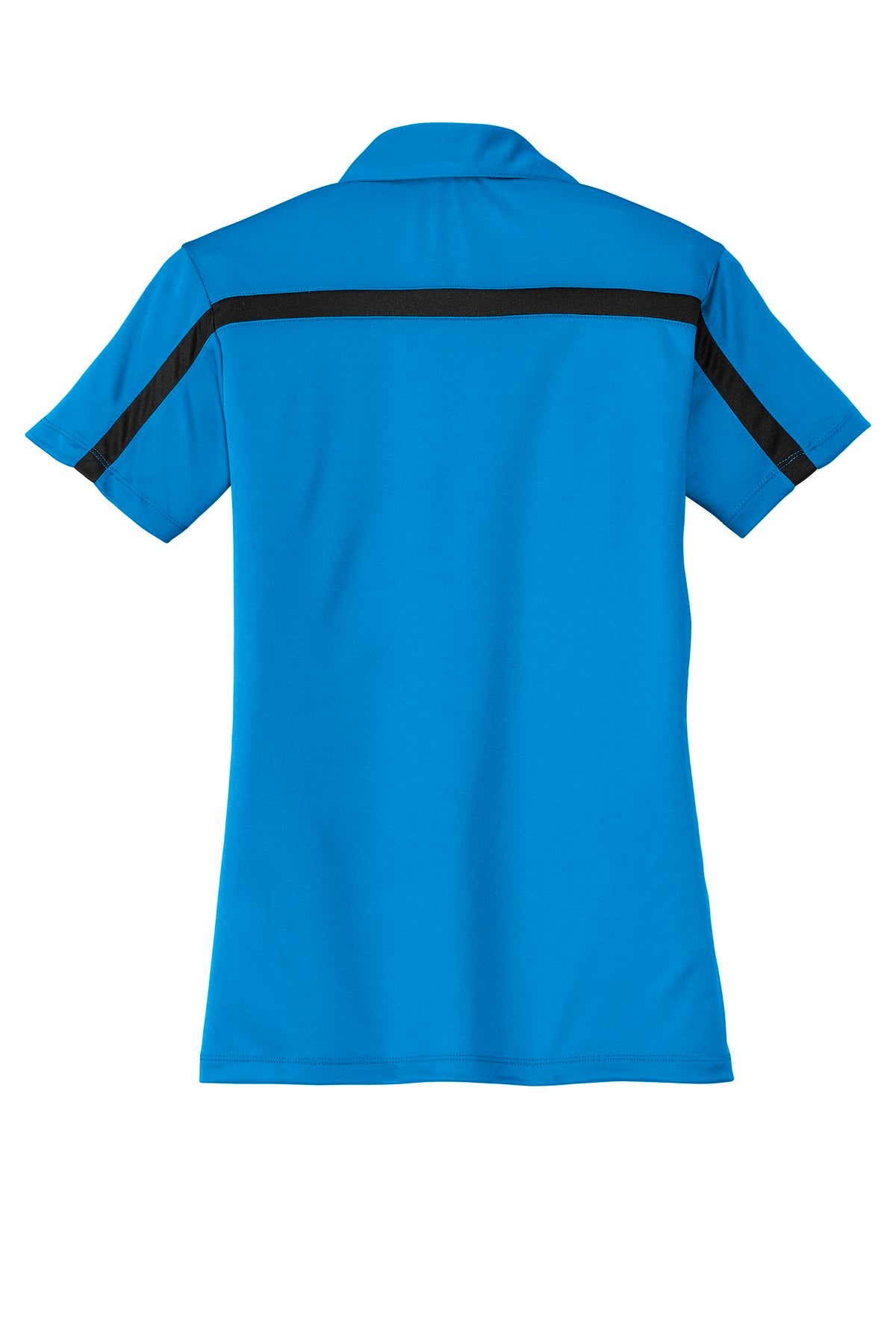 Port Authority Women's Silk Touch Performance Colorblock Stripe Polo - Brilliant Blue/ Black
