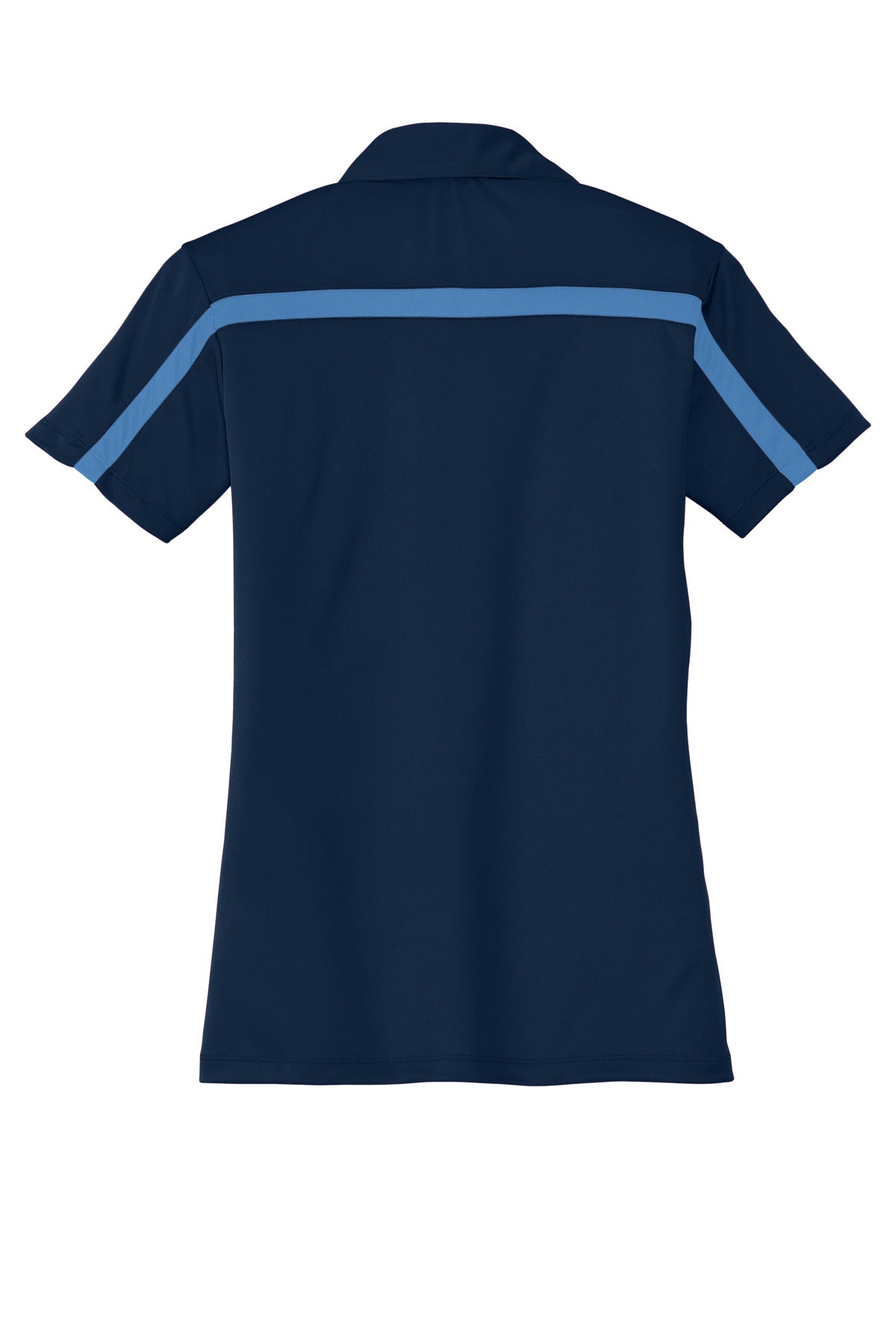 Port Authority Women's Silk Touch Performance Colorblock Stripe Polo - Navy/ Carolina Blue