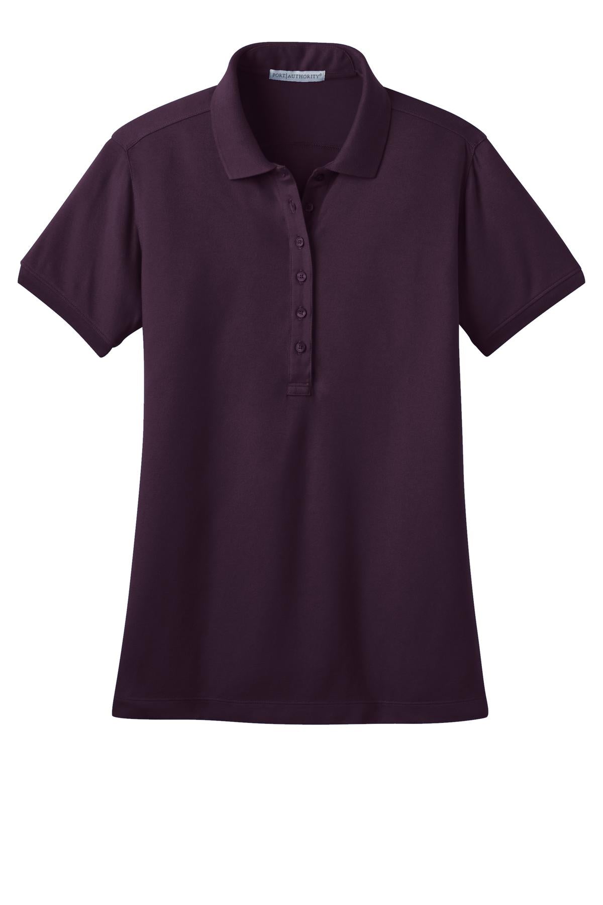 Port Authority Women's Stretch Pique Polo - Aubergine Purple