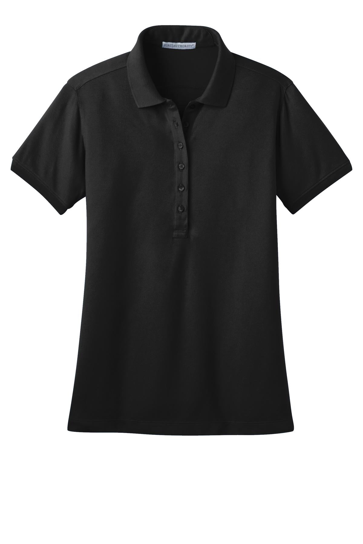 Port Authority Women's Stretch Pique Polo - Black