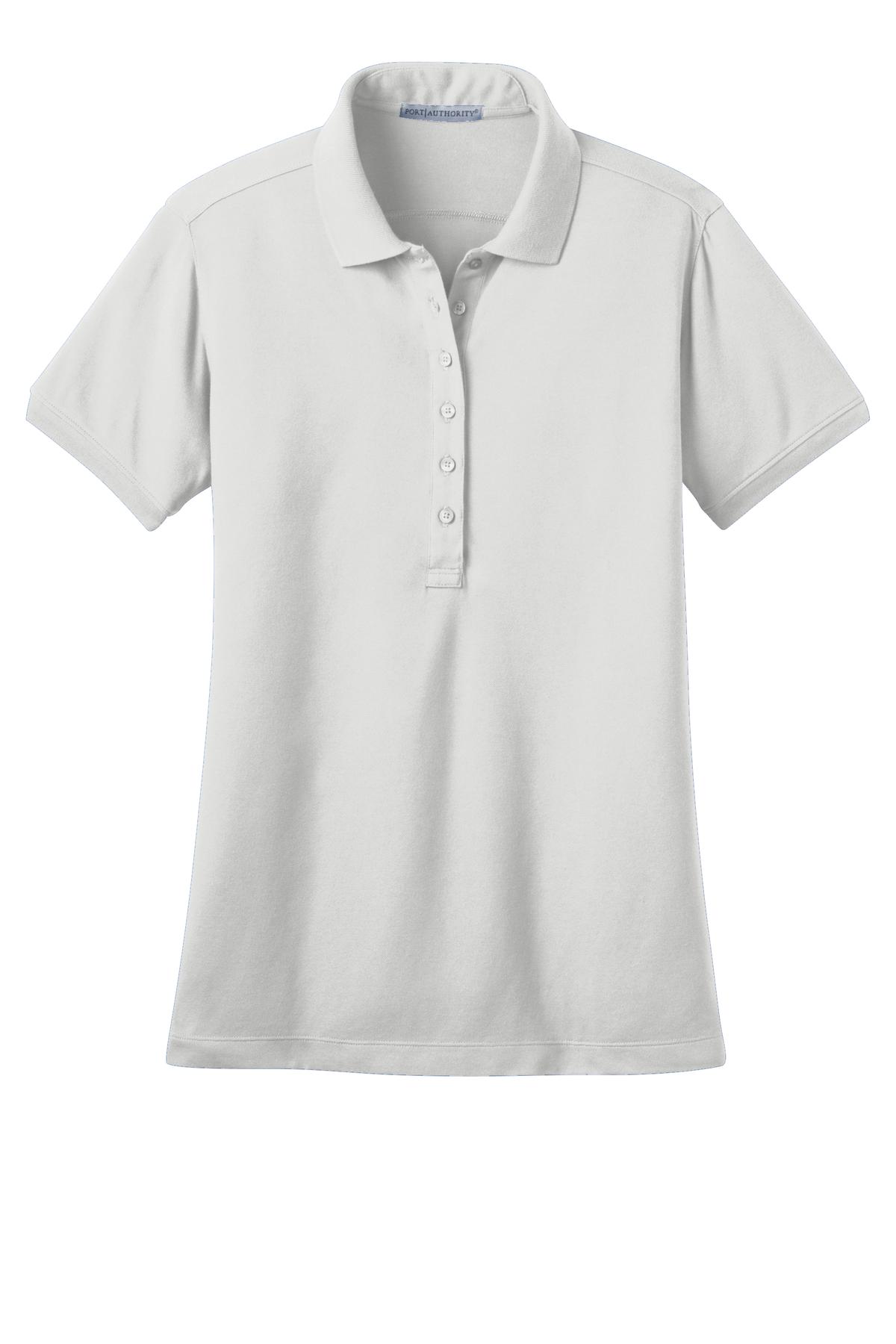 Port Authority Women's Stretch Pique Polo - White