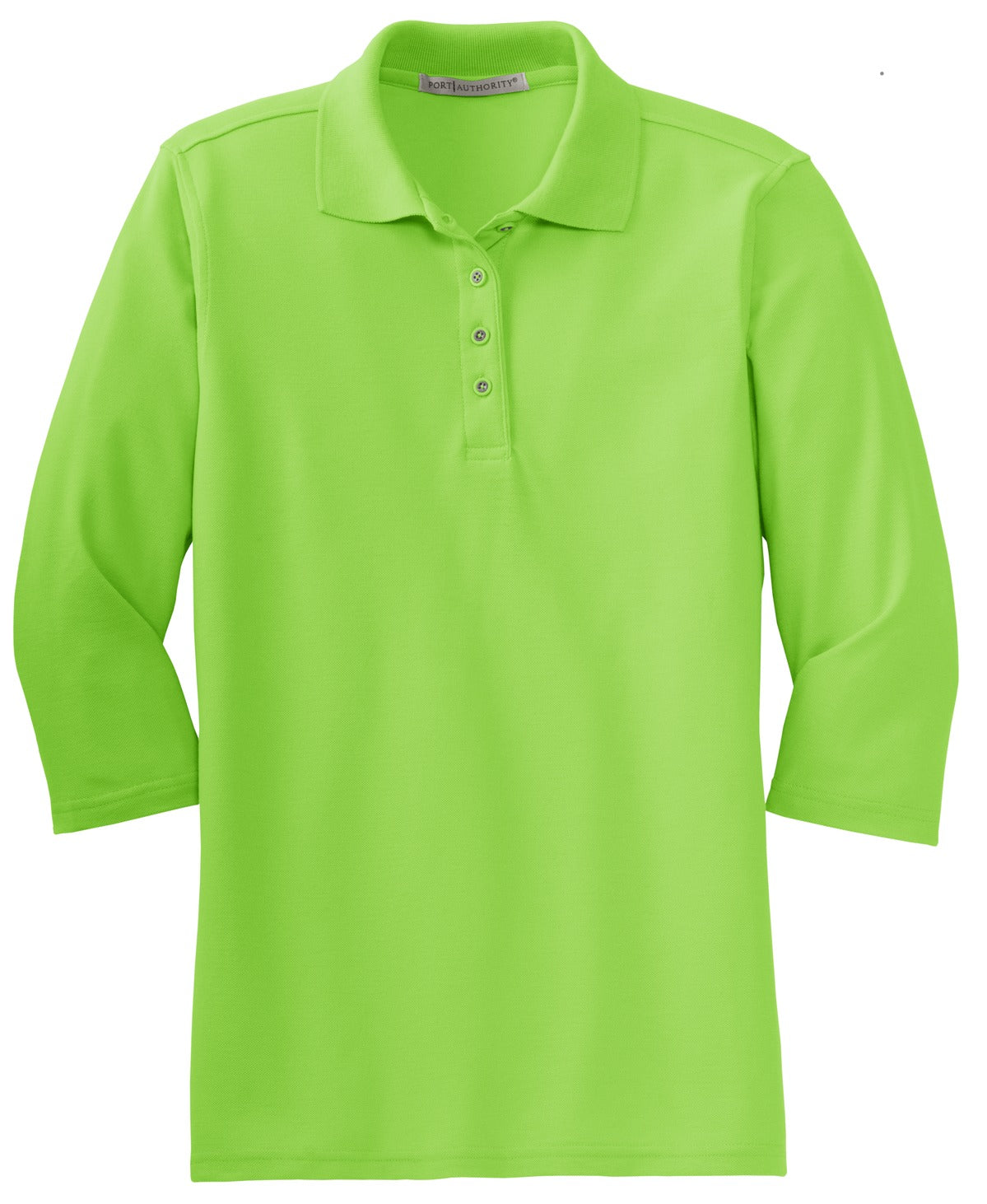 Port Authority Women's Silk Touch 3/4-Sleeve Polo - Lime