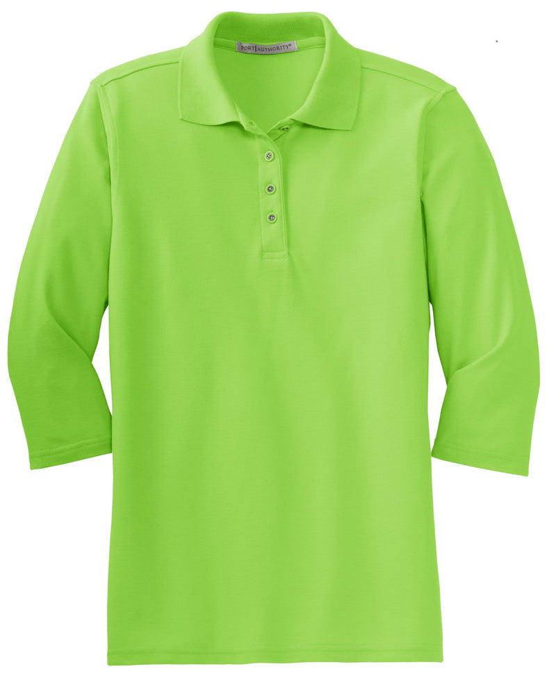 Port Authority Women's Silk Touch 3/4-Sleeve Polo - Lime