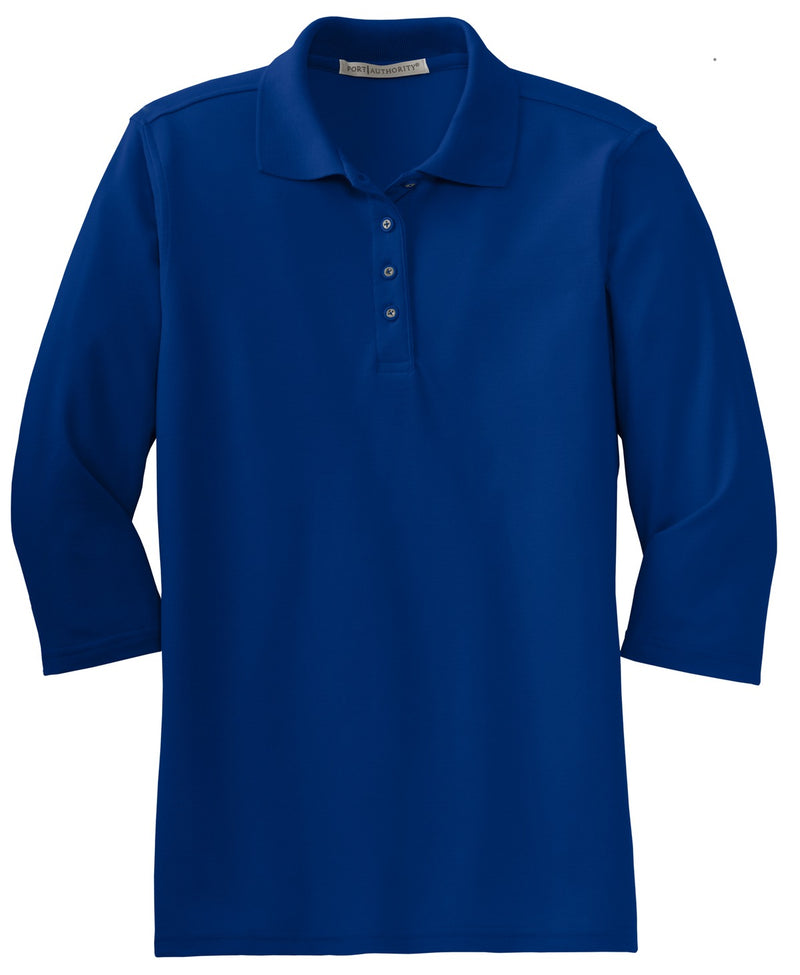 Port Authority Women's Silk Touch 3/4-Sleeve Polo - Royal
