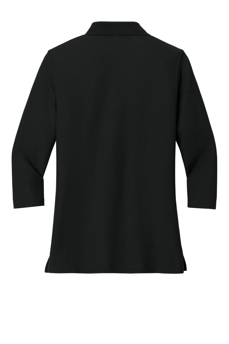 Port Authority Women's Silk Touch 3/4-Sleeve Polo - Black