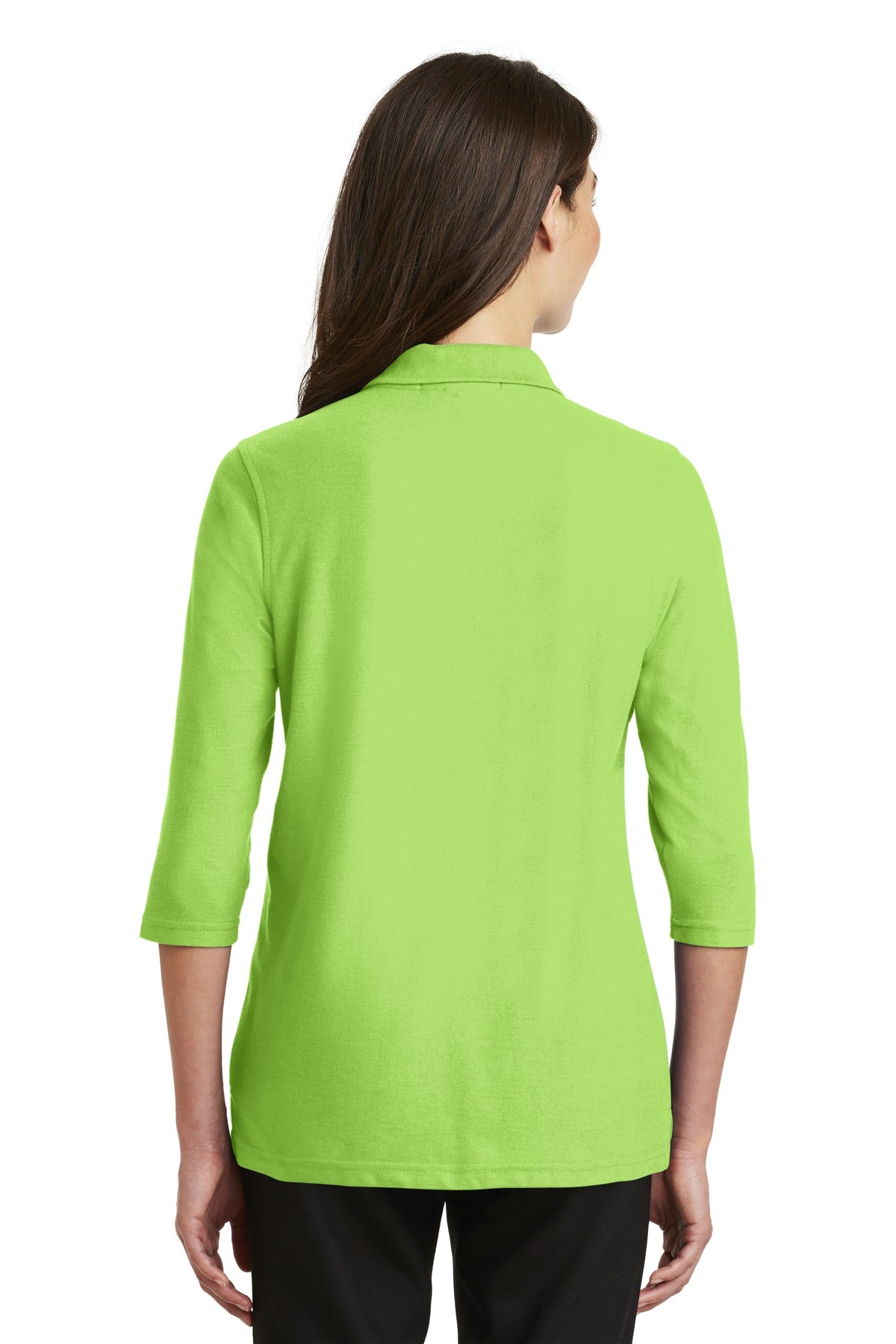 Port Authority Women's Silk Touch 3/4-Sleeve Polo - Lime