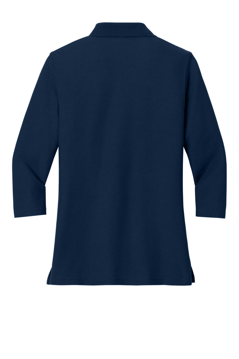 Port Authority Women's Silk Touch 3/4-Sleeve Polo - Navy