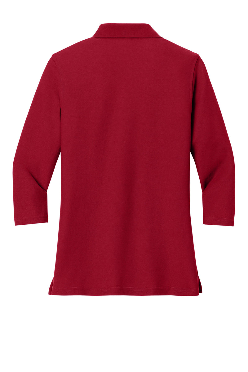 Port Authority Women's Silk Touch 3/4-Sleeve Polo - Red