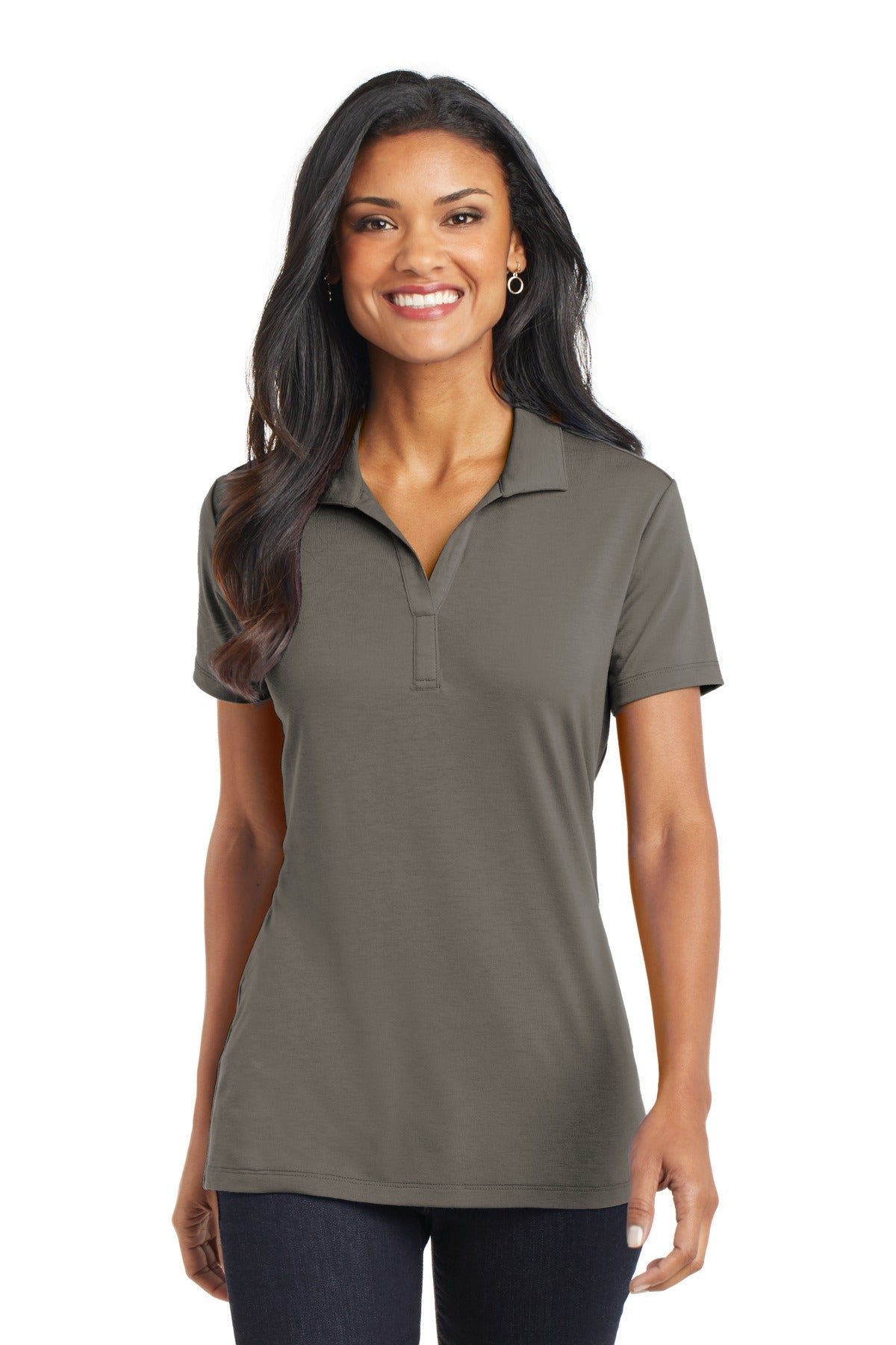 Port Authority Women's Cotton Touch Performance Polo - Grey Smoke