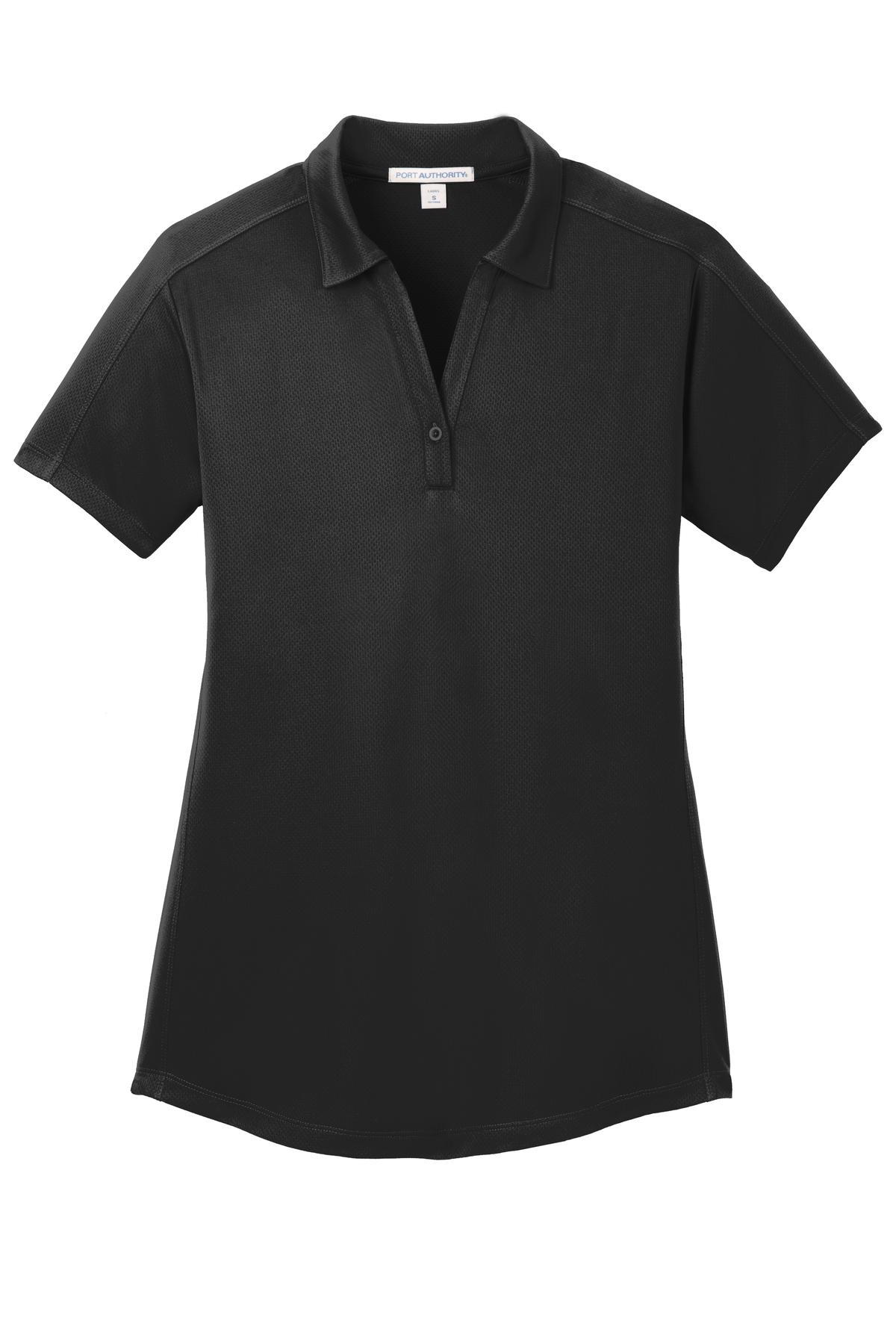 Port Authority Women's Diamond Jacquard Polo - Black
