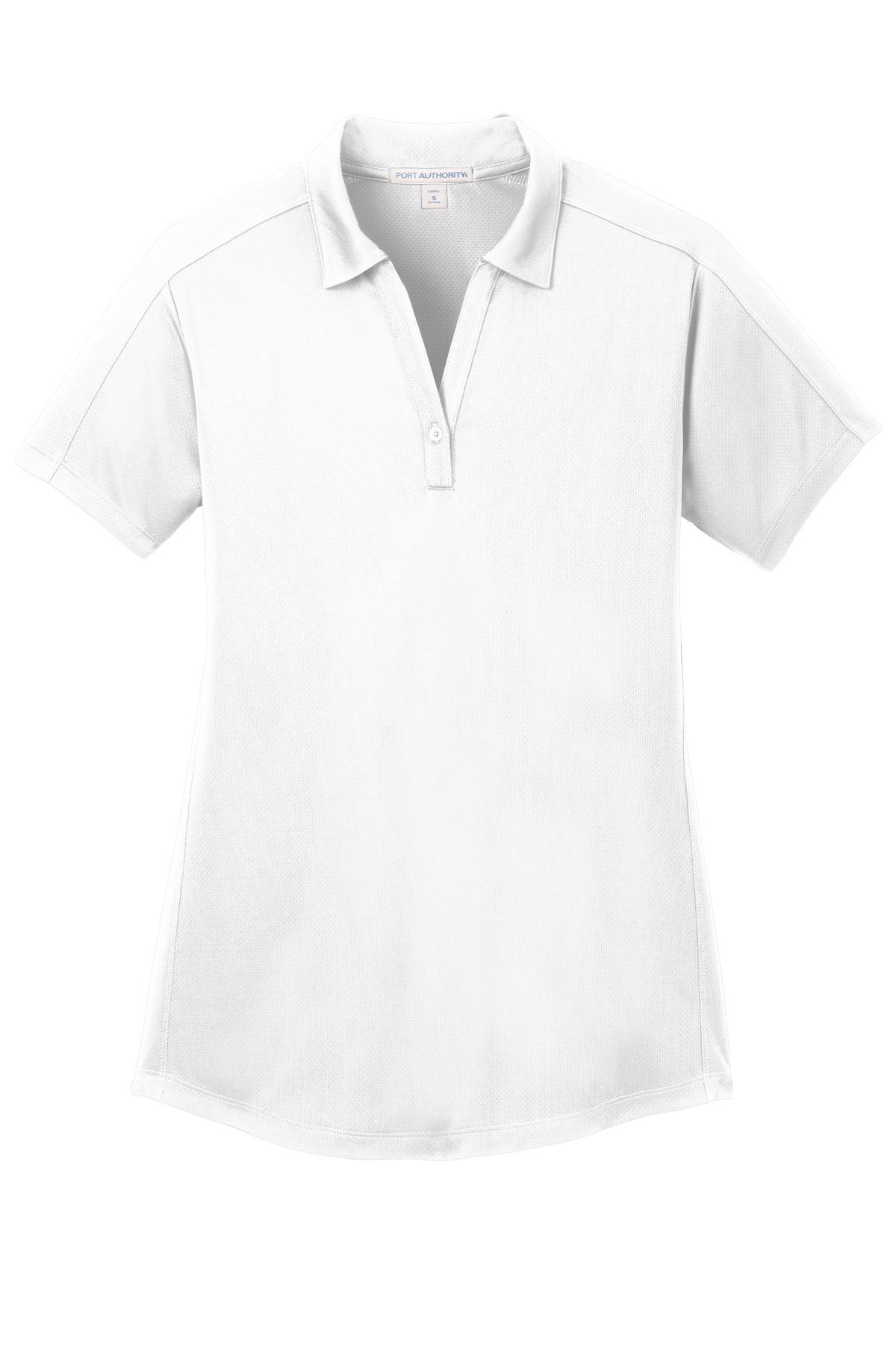 Port Authority Women's Diamond Jacquard Polo - White