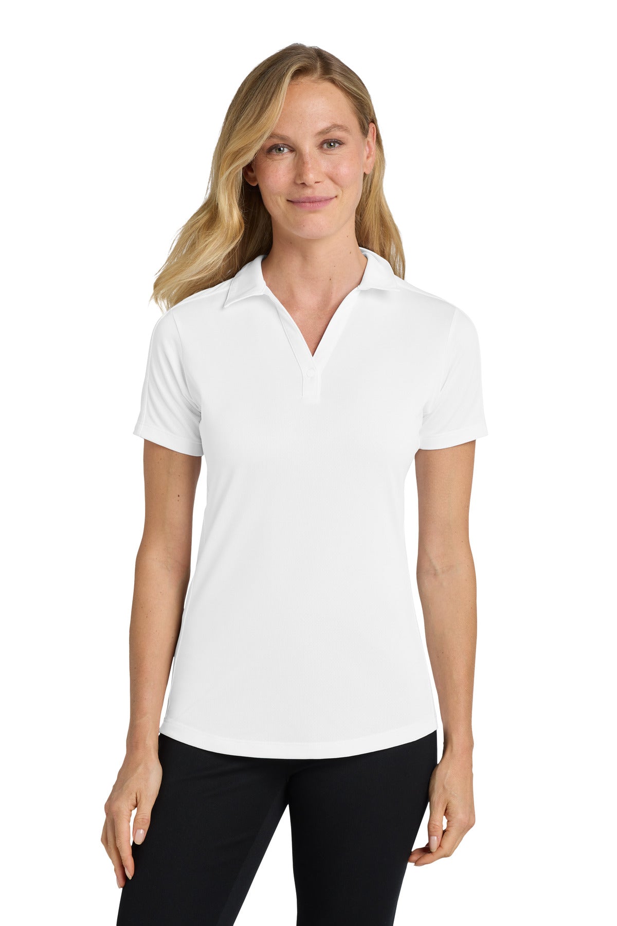 Port Authority Women's Diamond Jacquard Polo - White