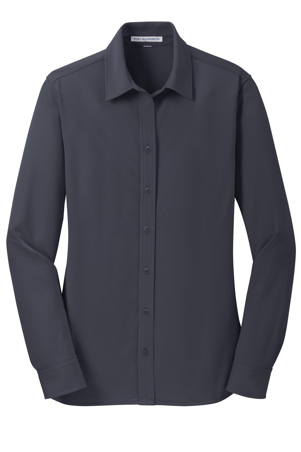 Port Authority Women's Dimension Knit Dress Shirt - Battleship Grey