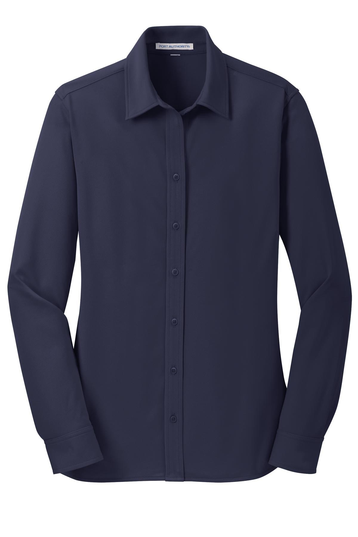 Port Authority Women's Dimension Knit Dress Shirt - Dark Navy