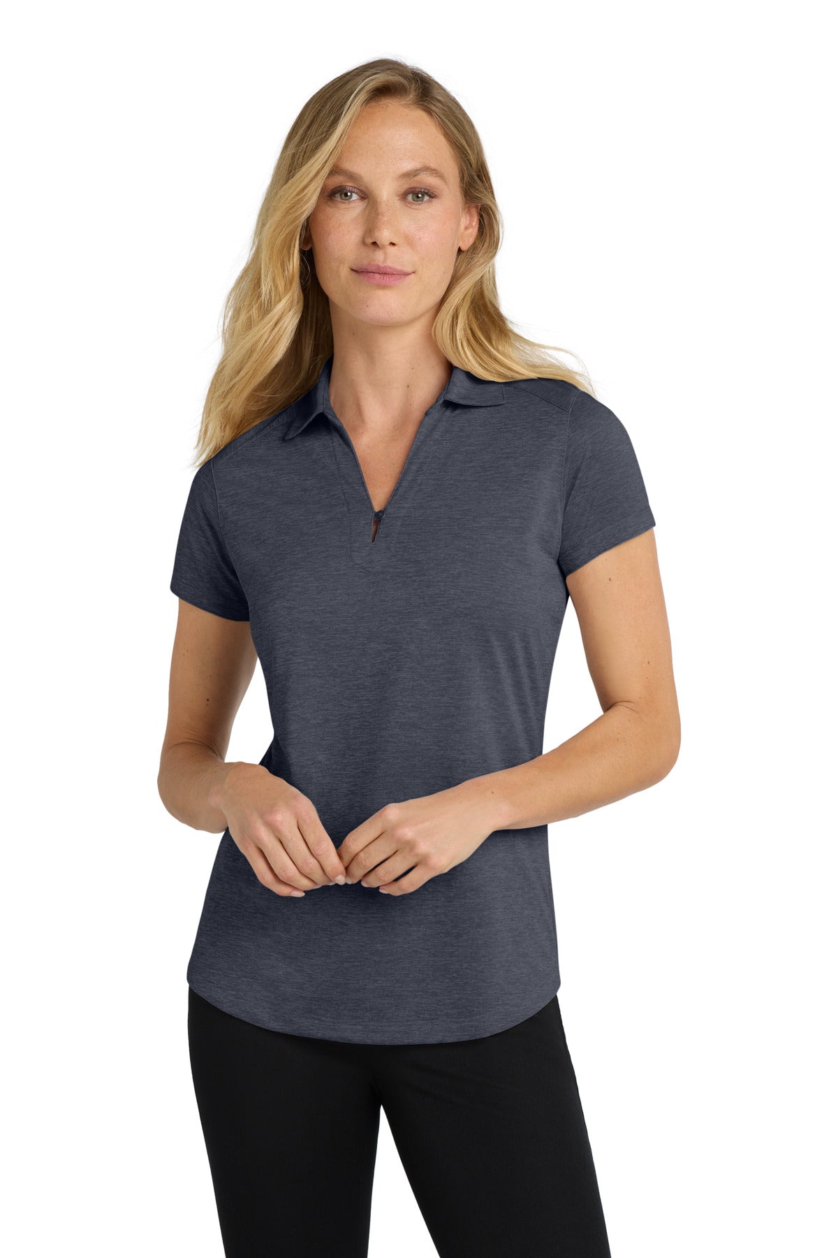 Port Authority Women's Digi Heather Performance Polo - Dark Grey