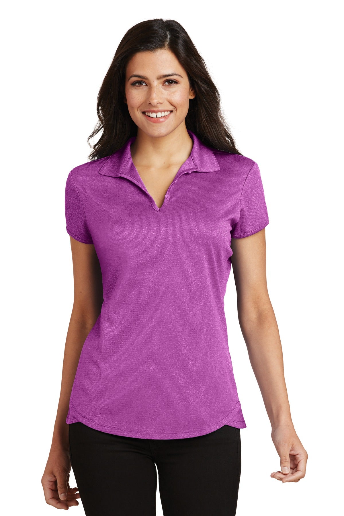 Port Authority Women's Trace Heather Polo - Berry Heather