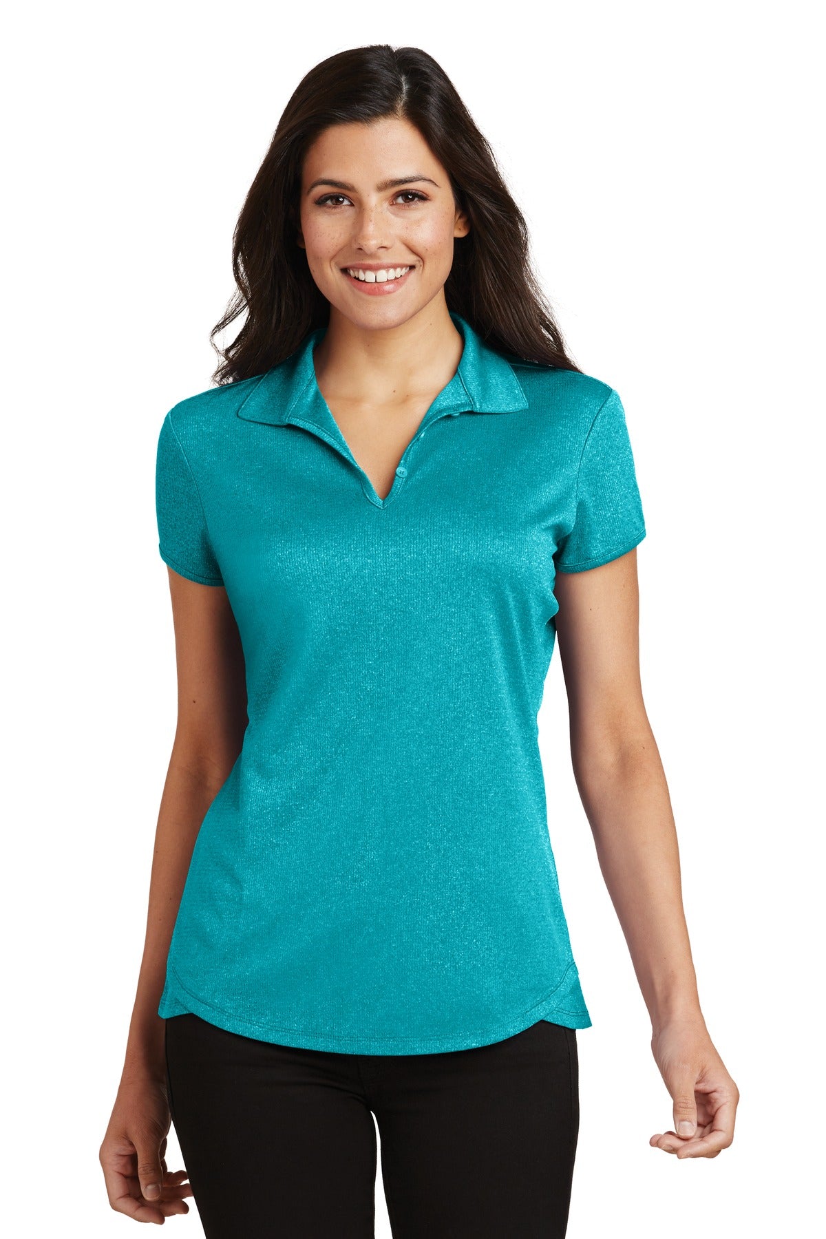 Port Authority Women's Trace Heather Polo - Tropic Blue Heather