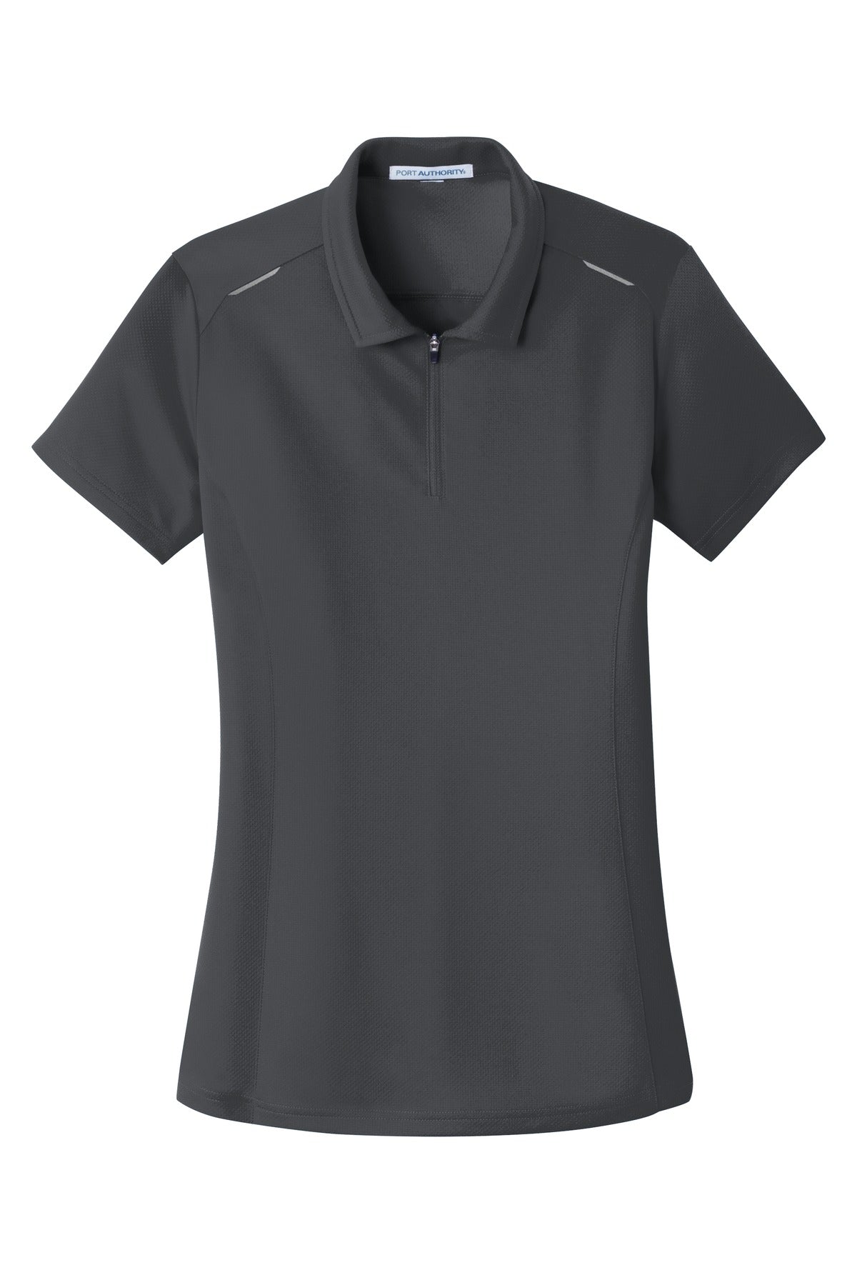 Port Authority Women's Pinpoint Mesh Zip Polo - Battleship Grey