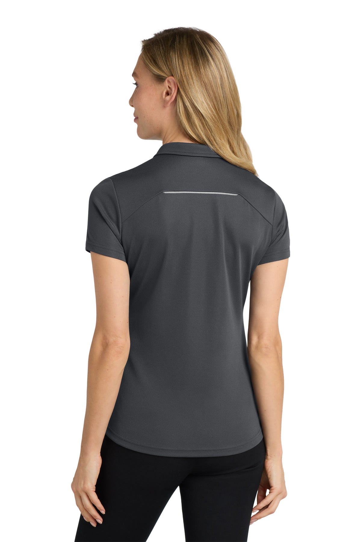 Port Authority Women's Pinpoint Mesh Zip Polo - Battleship Grey