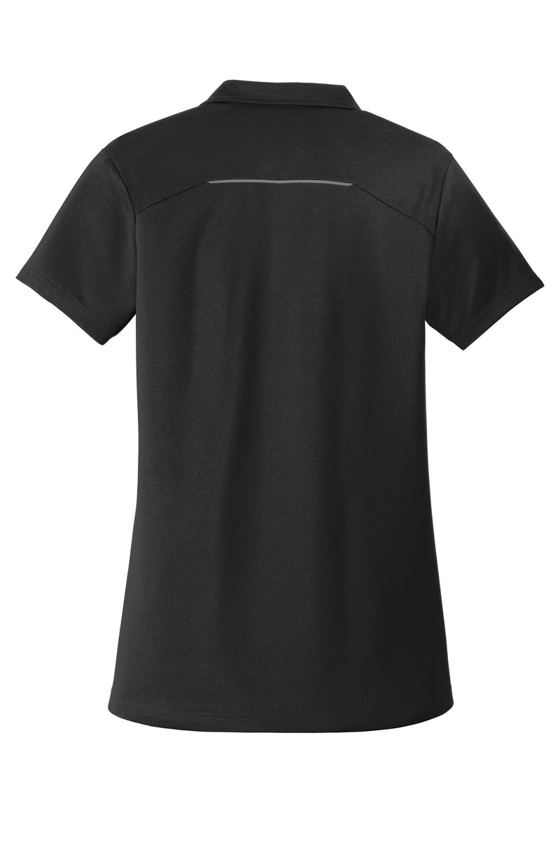 Port Authority Women's Pinpoint Mesh Zip Polo - Black