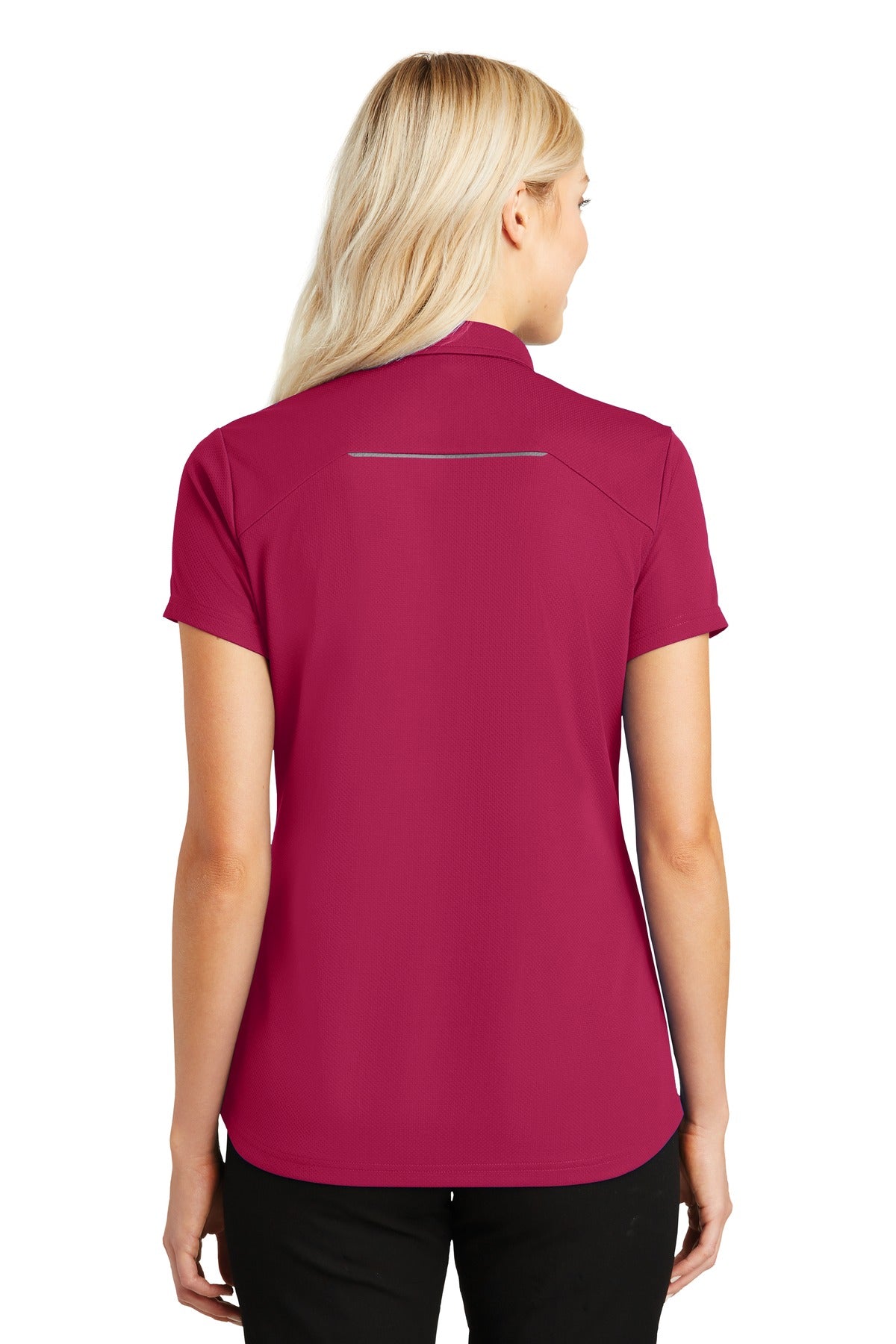 Port Authority Women's Pinpoint Mesh Zip Polo - Dark Fuchsia