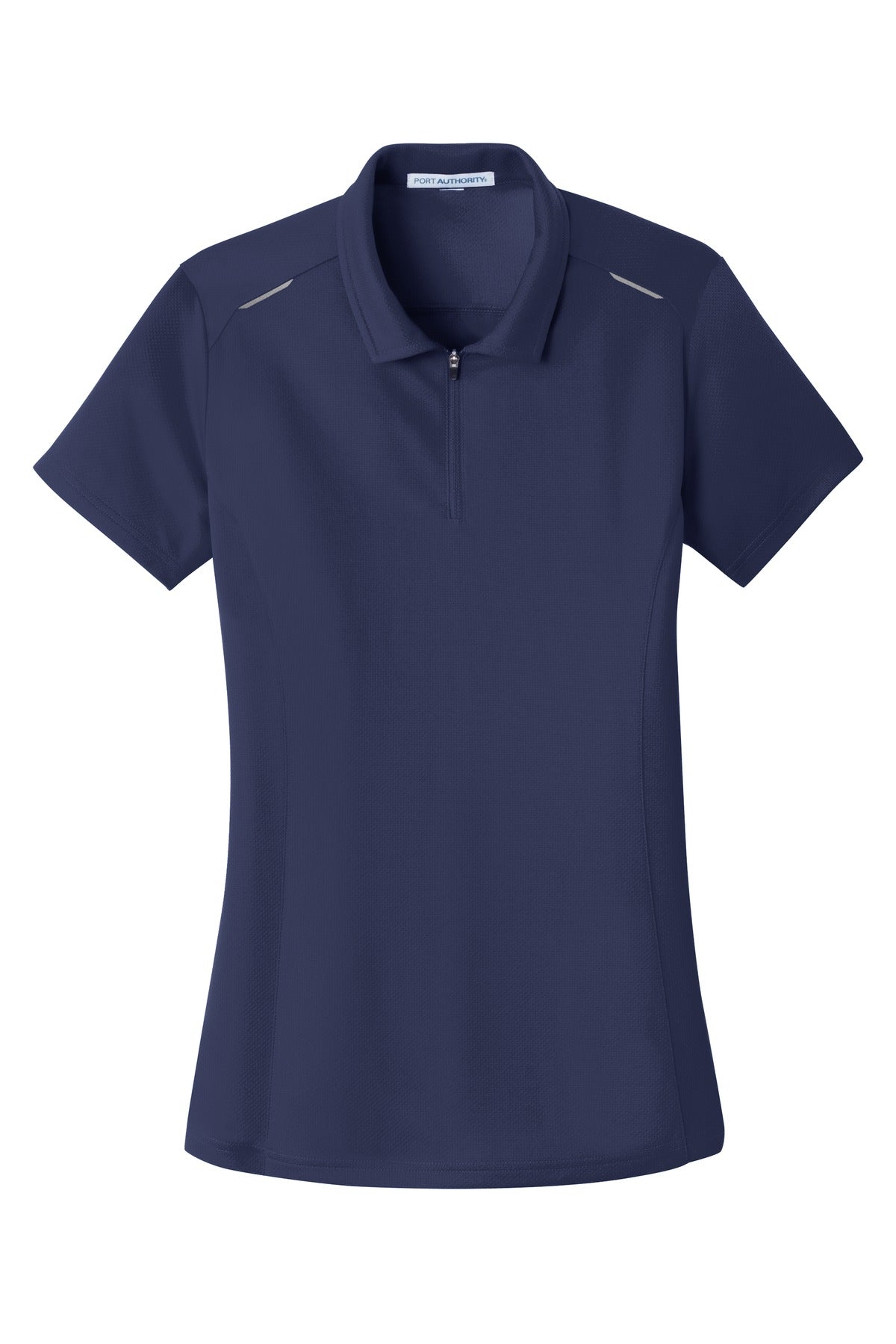 Port Authority Women's Pinpoint Mesh Zip Polo - True Navy