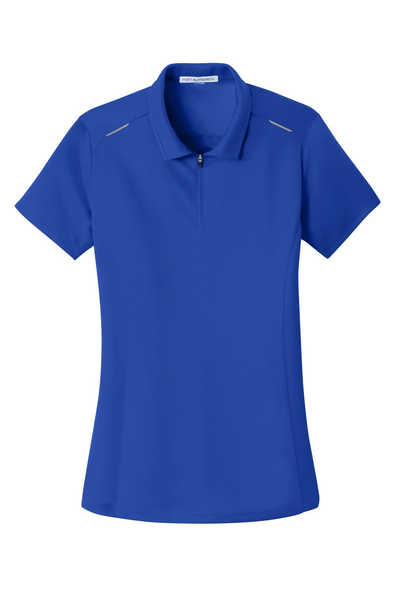 Port Authority Women's Pinpoint Mesh Zip Polo - True Royal