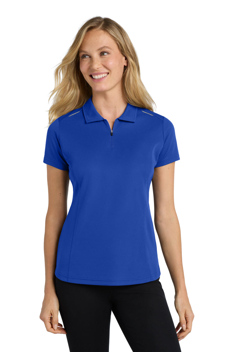 Port Authority Women's Pinpoint Mesh Zip Polo - True Royal