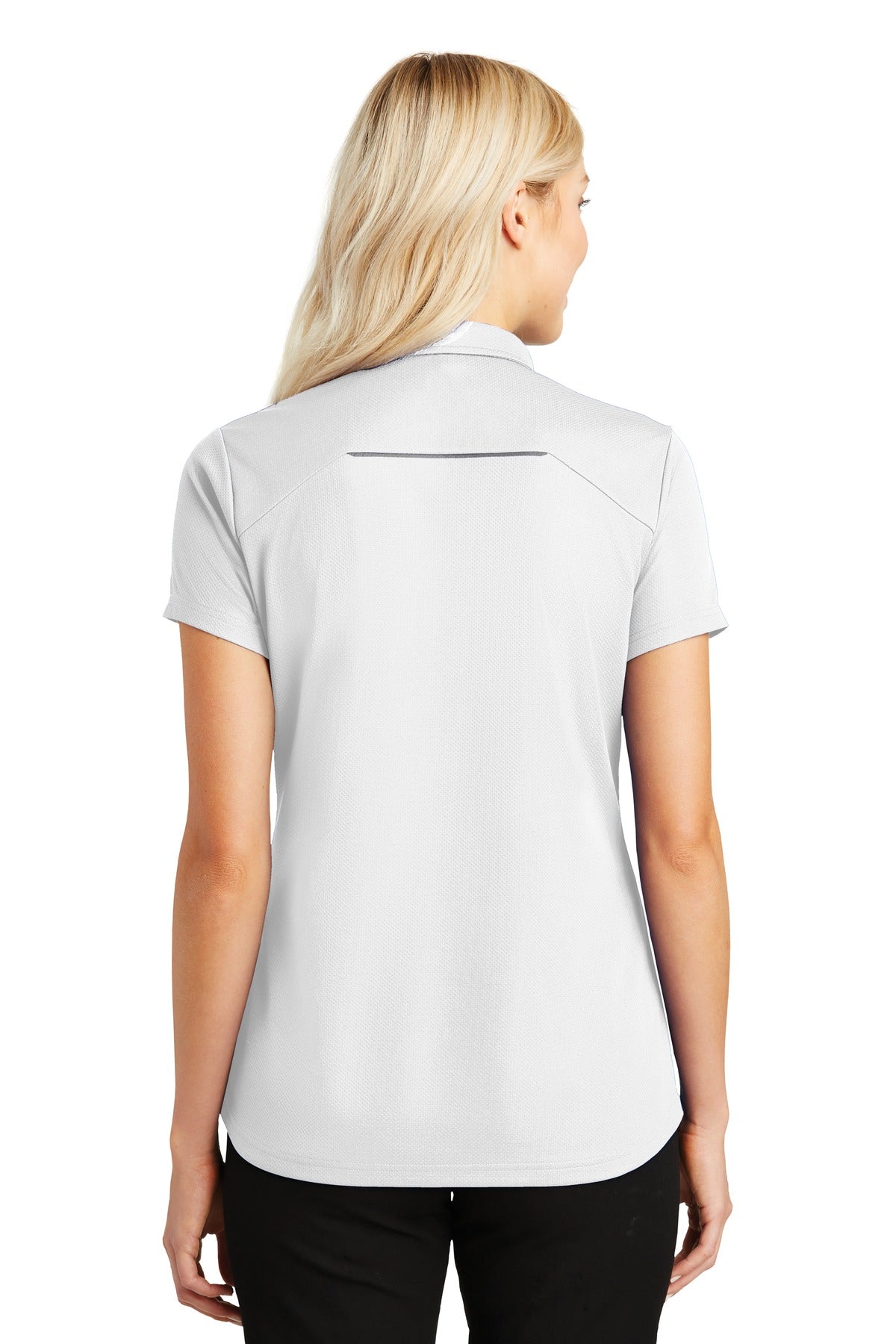 Port Authority Women's Pinpoint Mesh Zip Polo - White