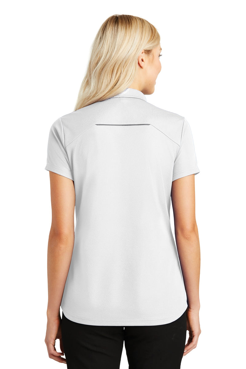 Port Authority Women's Pinpoint Mesh Zip Polo - White