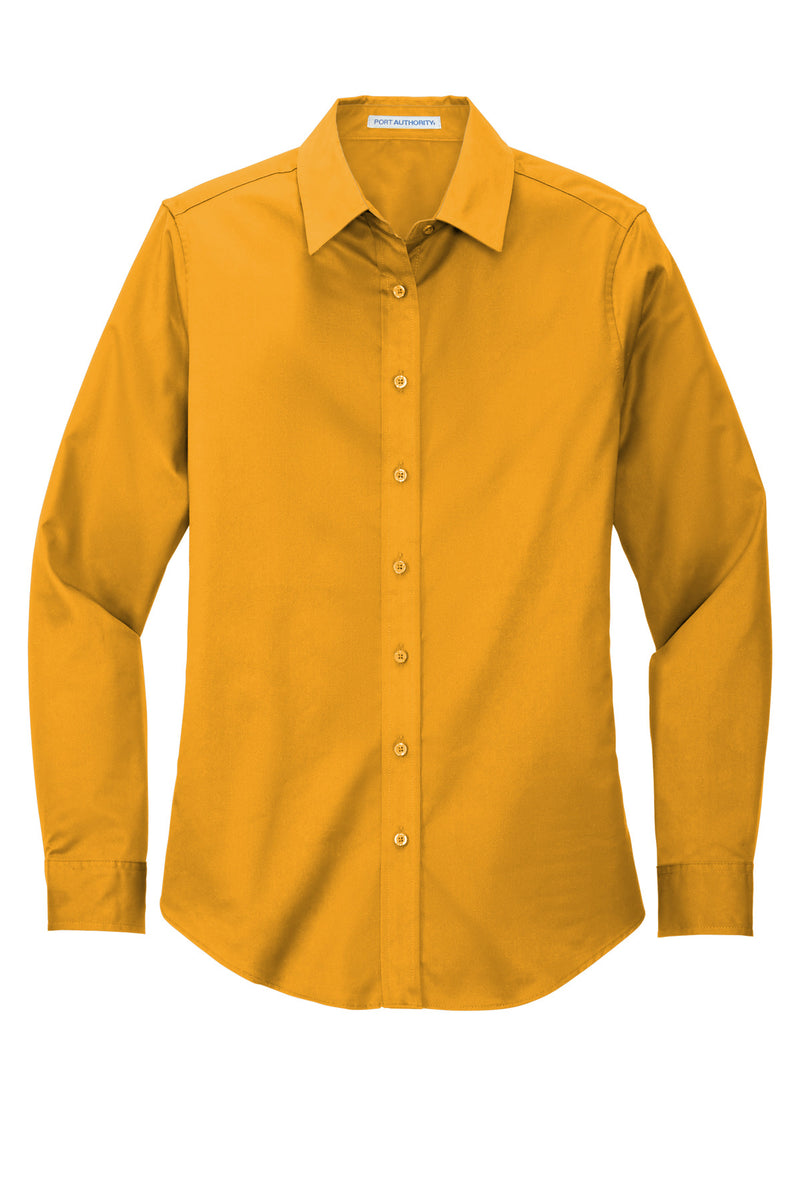 Port Authority Women's Long Sleeve Easy Care Shirt - Athletic Gold/ Light Stone