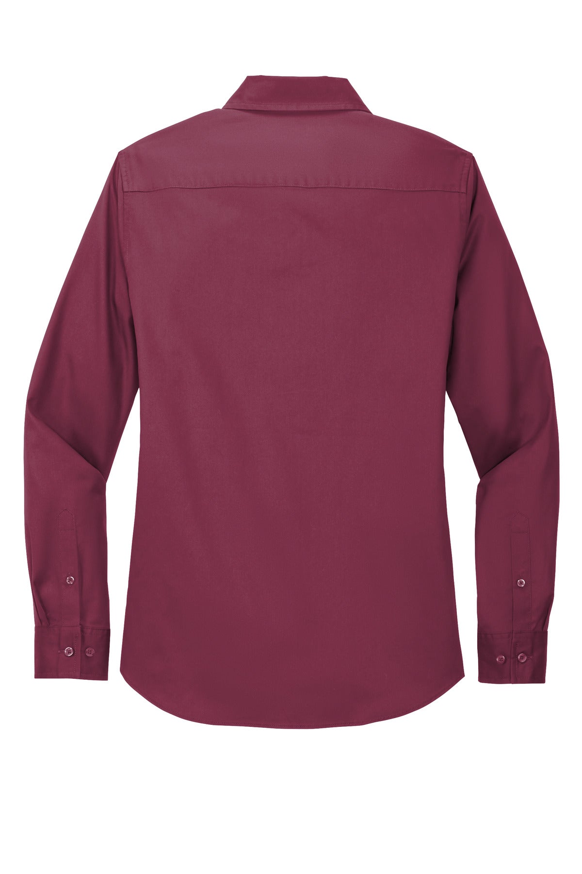 Port Authority Women's Long Sleeve Easy Care Shirt - Burgundy/ Light Stone
