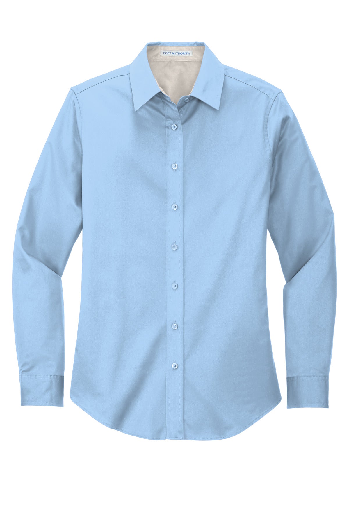 Port Authority Women's Long Sleeve Easy Care Shirt - Light Blue/ Light Stone