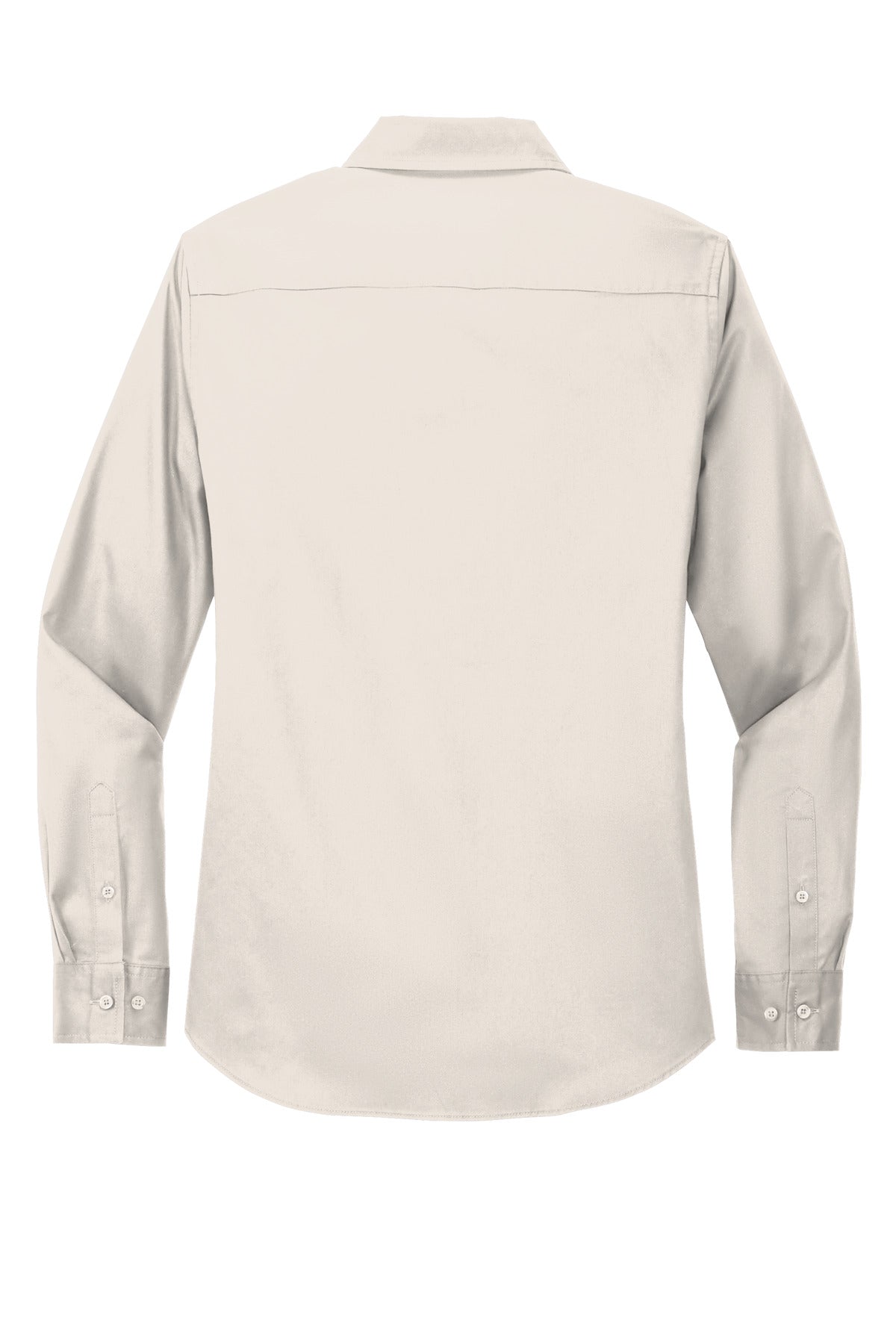 Port Authority Women's Long Sleeve Easy Care Shirt - Light Stone/ Classic Navy