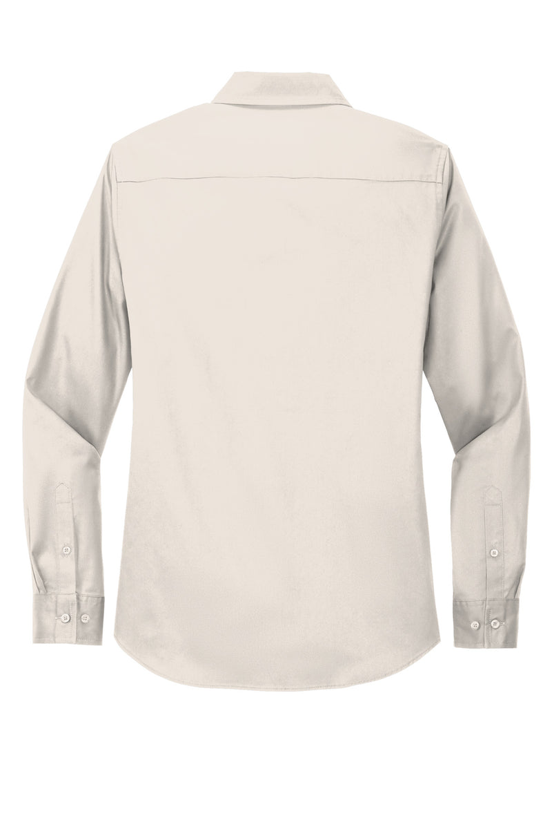 Port Authority Women's Long Sleeve Easy Care Shirt - Light Stone/ Classic Navy