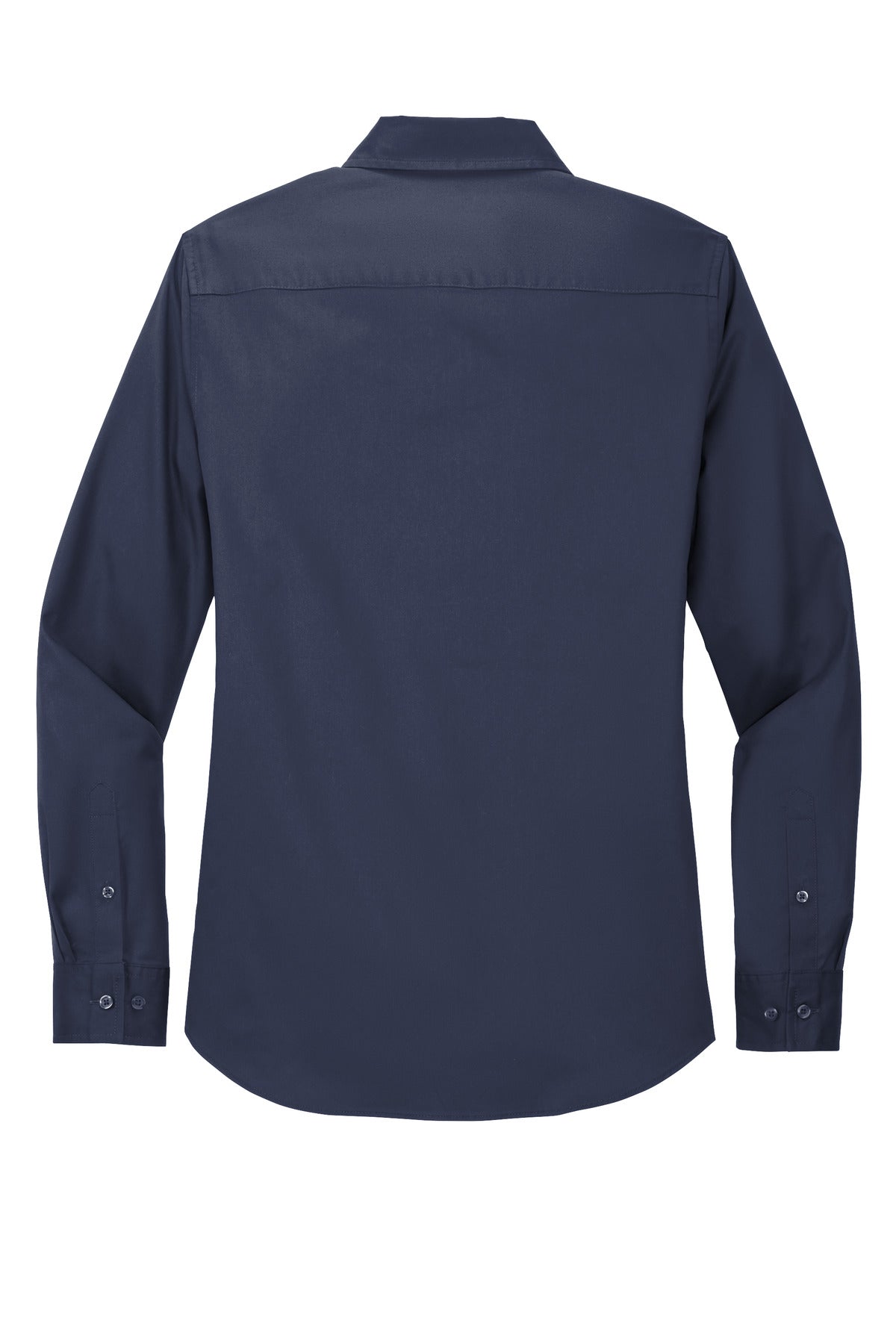 Port Authority Women's Long Sleeve Easy Care Shirt - Navy/ Light Stone