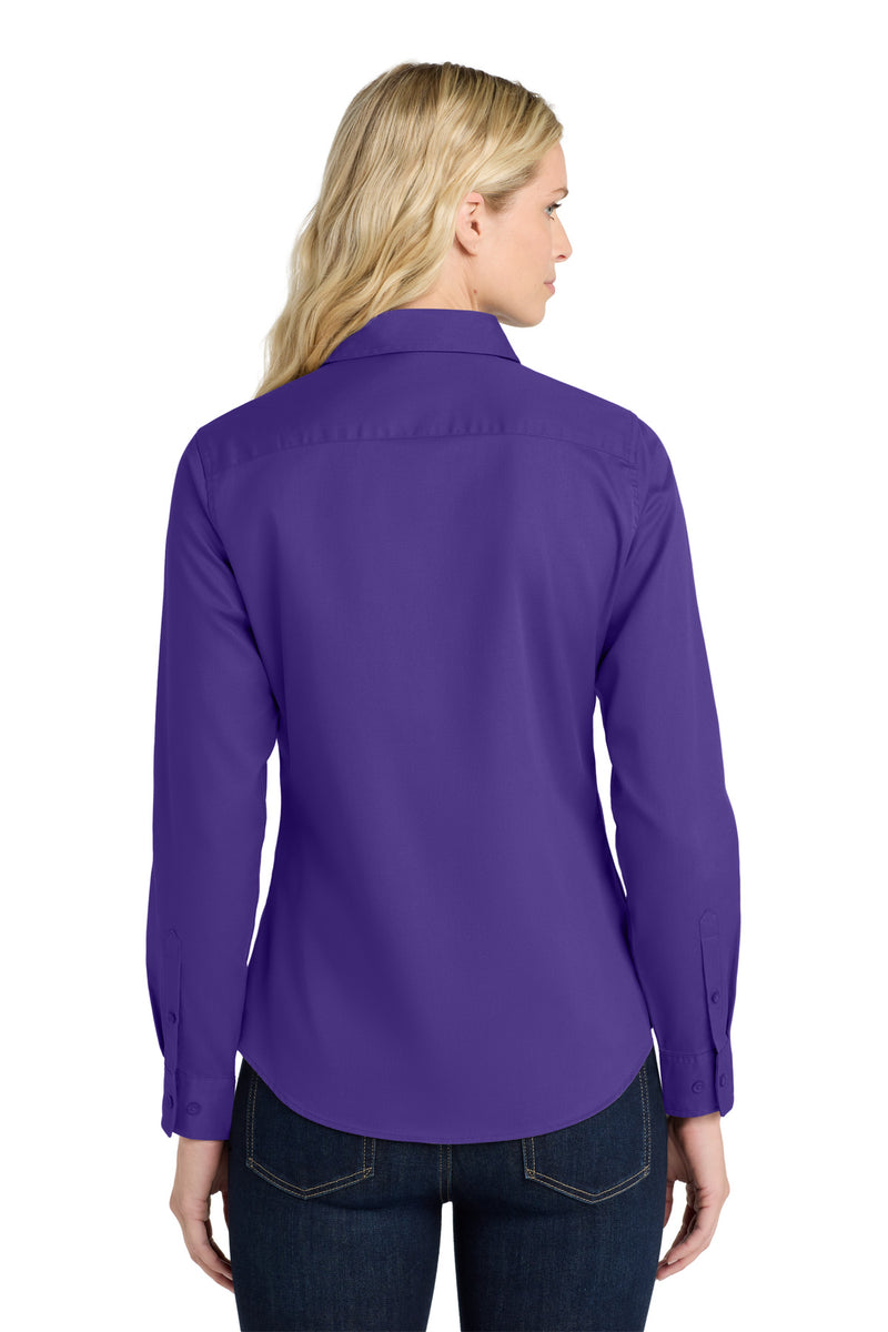 Port Authority Women's Long Sleeve Easy Care Shirt - Purple/ Light Stone
