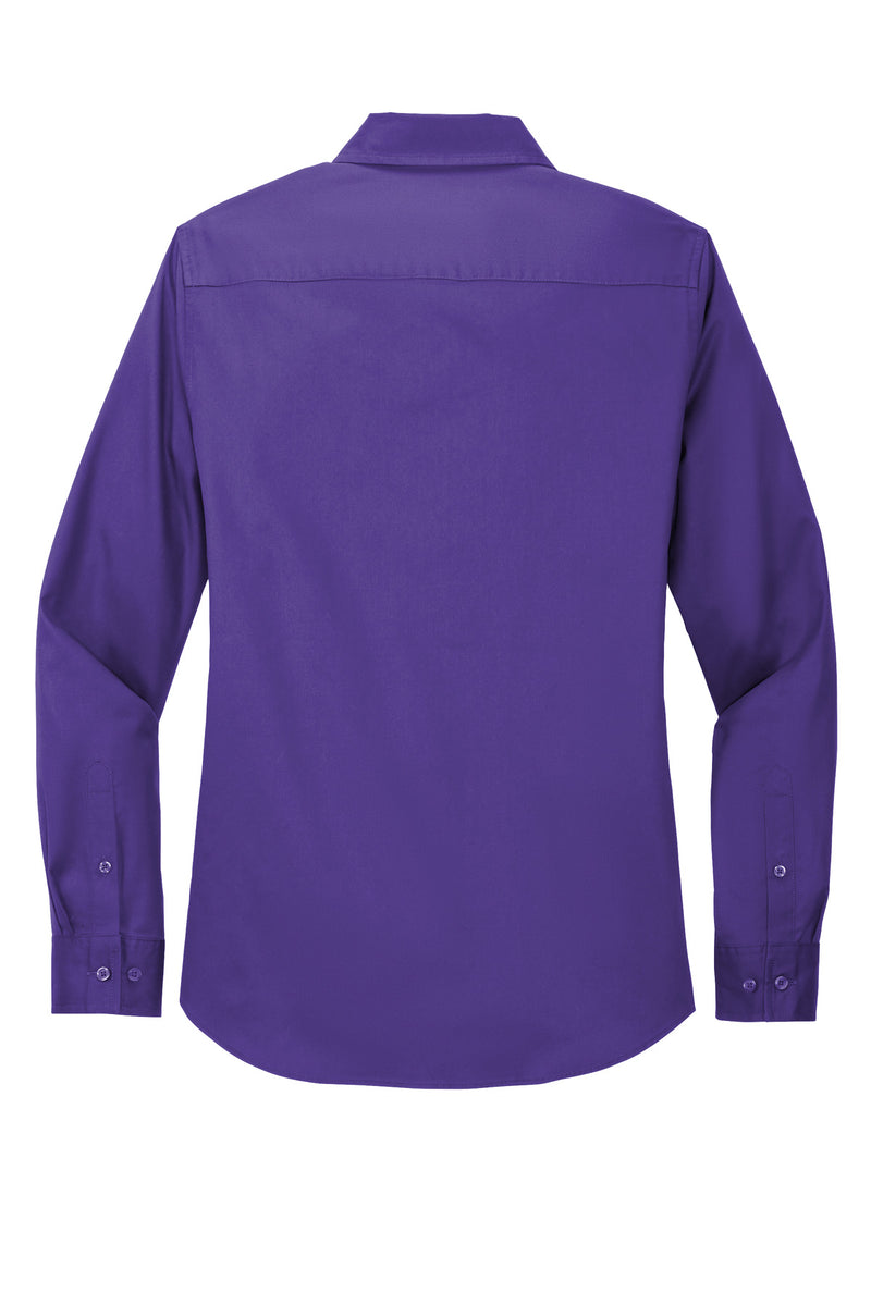 Port Authority Women's Long Sleeve Easy Care Shirt - Purple/ Light Stone