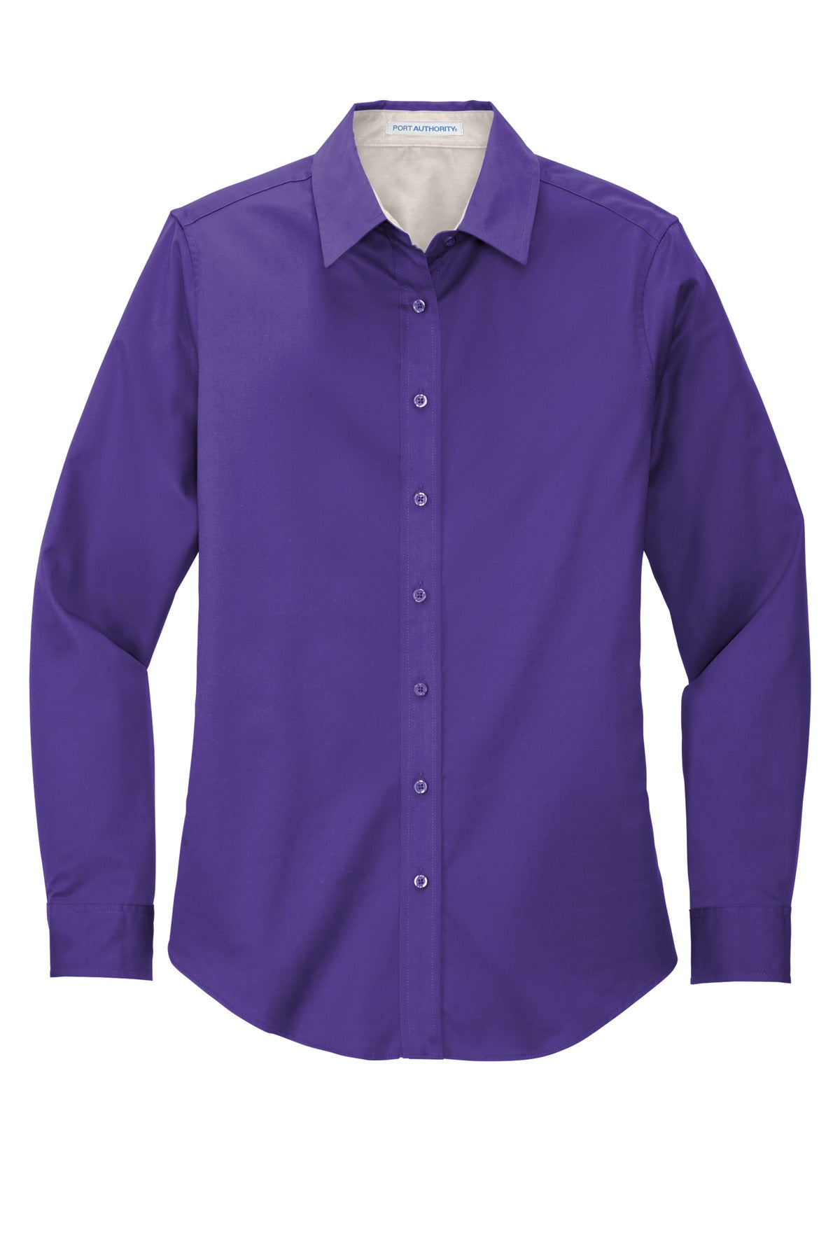 Port Authority Women's Long Sleeve Easy Care Shirt - Purple/ Light Stone