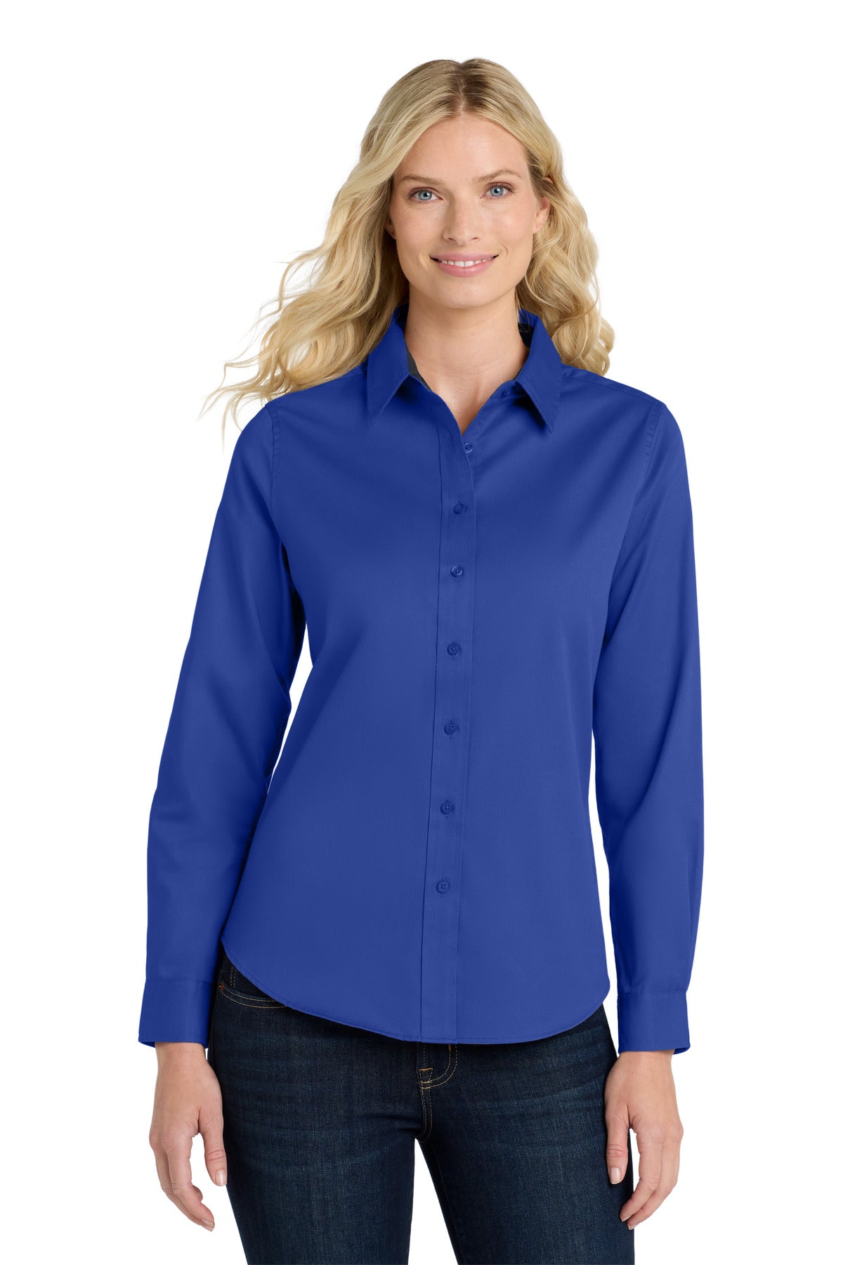 Port Authority Women's Long Sleeve Easy Care Shirt - Royal/ Classic Navy