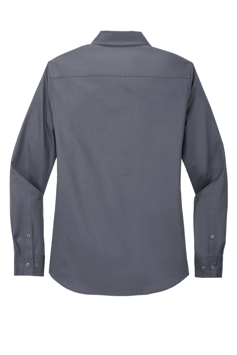 Port Authority Women's Long Sleeve Easy Care Shirt - Steel Grey/ Light Stone