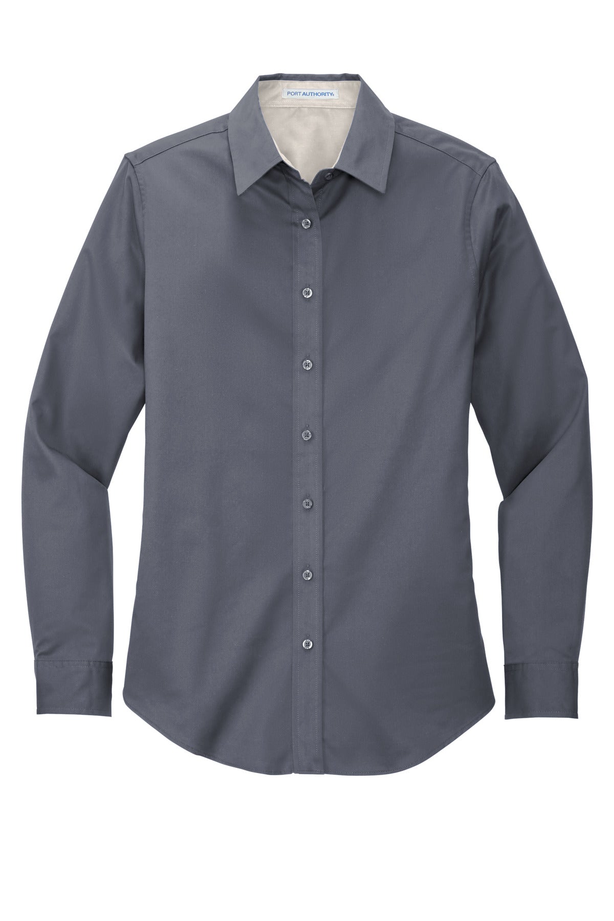 Port Authority Women's Long Sleeve Easy Care Shirt - Steel Grey/ Light Stone