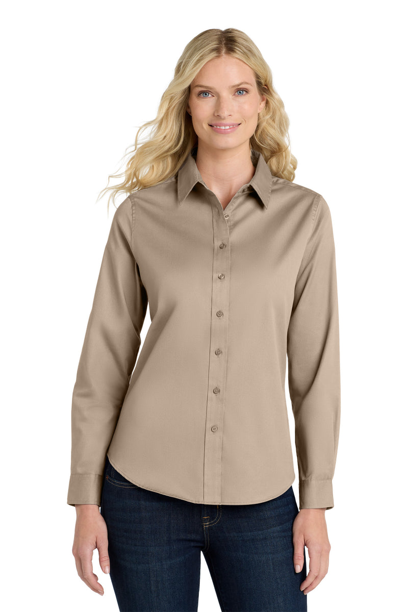 Port Authority Women's Long Sleeve Easy Care Shirt - Stone