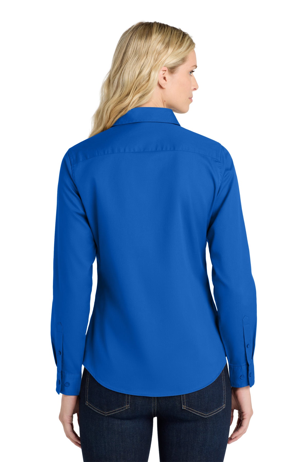Port Authority Women's Long Sleeve Easy Care Shirt - Strong Blue