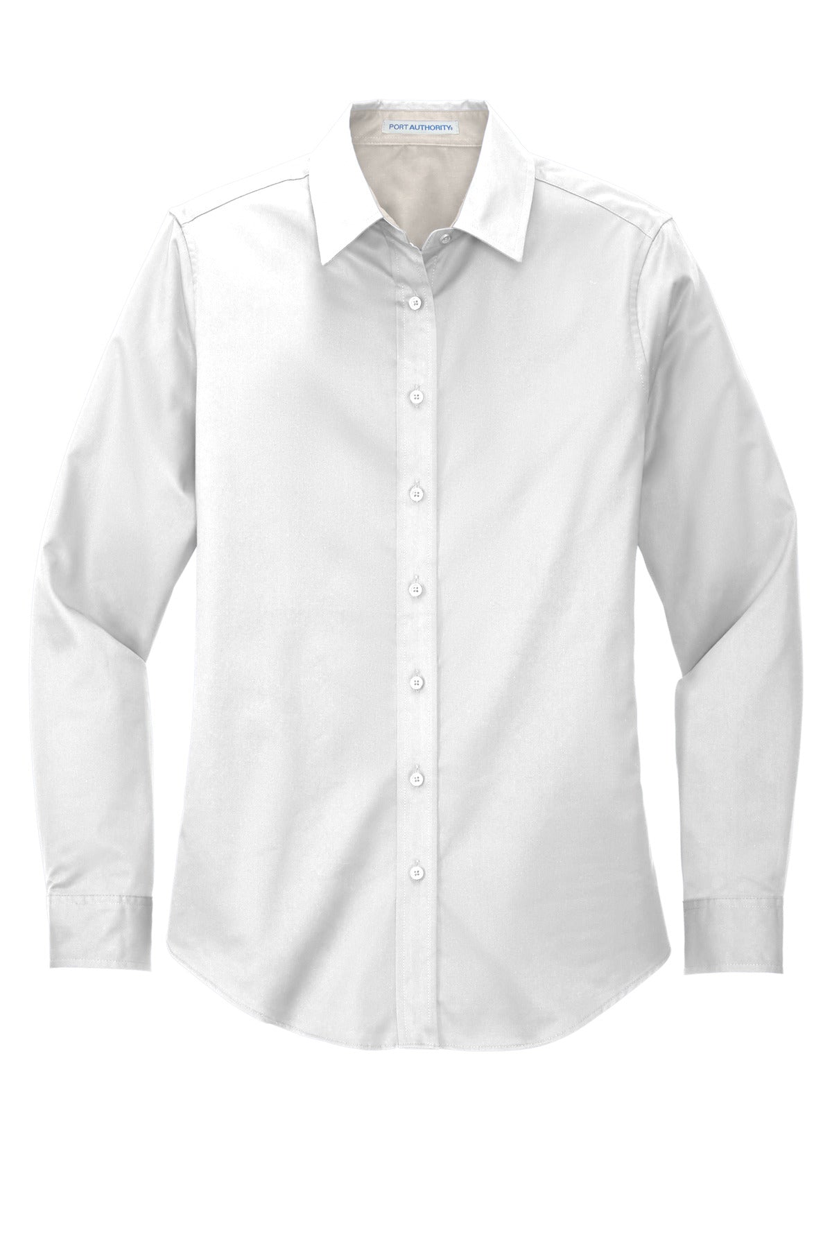 Port Authority Women's Long Sleeve Easy Care Shirt - White/ Light Stone