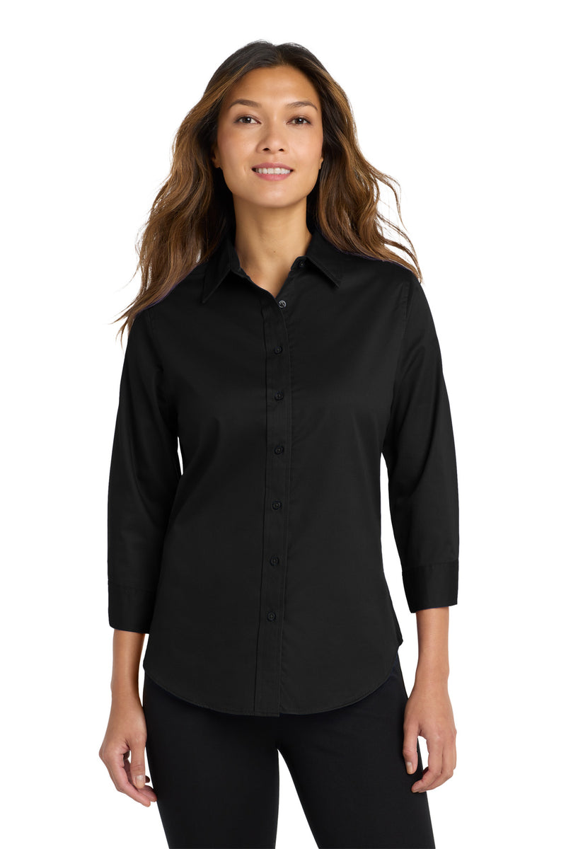 Port Authority Women's 3/4-Sleeve Easy Care Shirt - Black