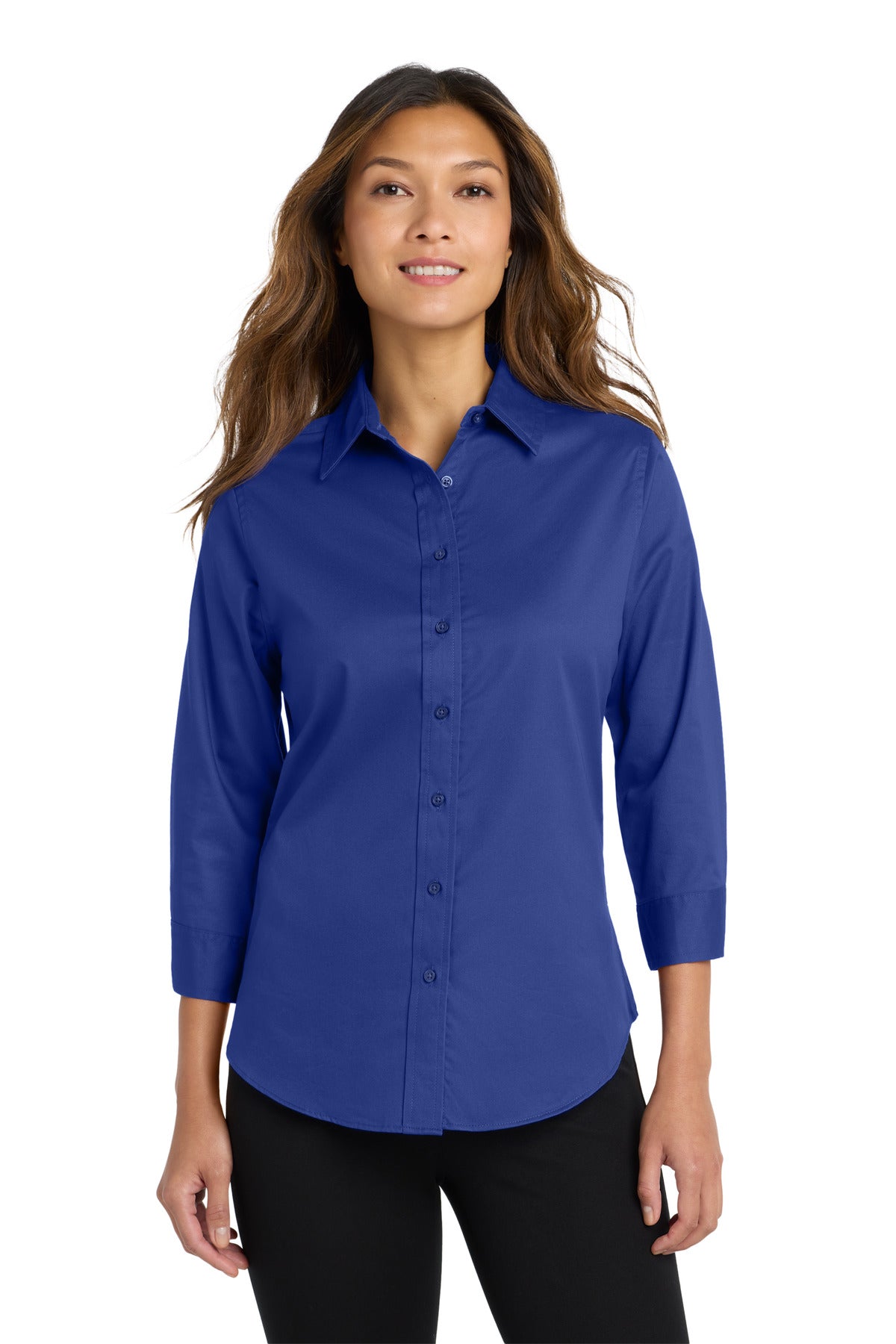 Port Authority Women's 3/4-Sleeve Easy Care Shirt - Mediterranean Blue