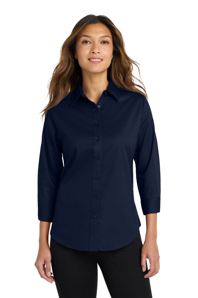 Port Authority Women's 3/4-Sleeve Easy Care Shirt - Navy